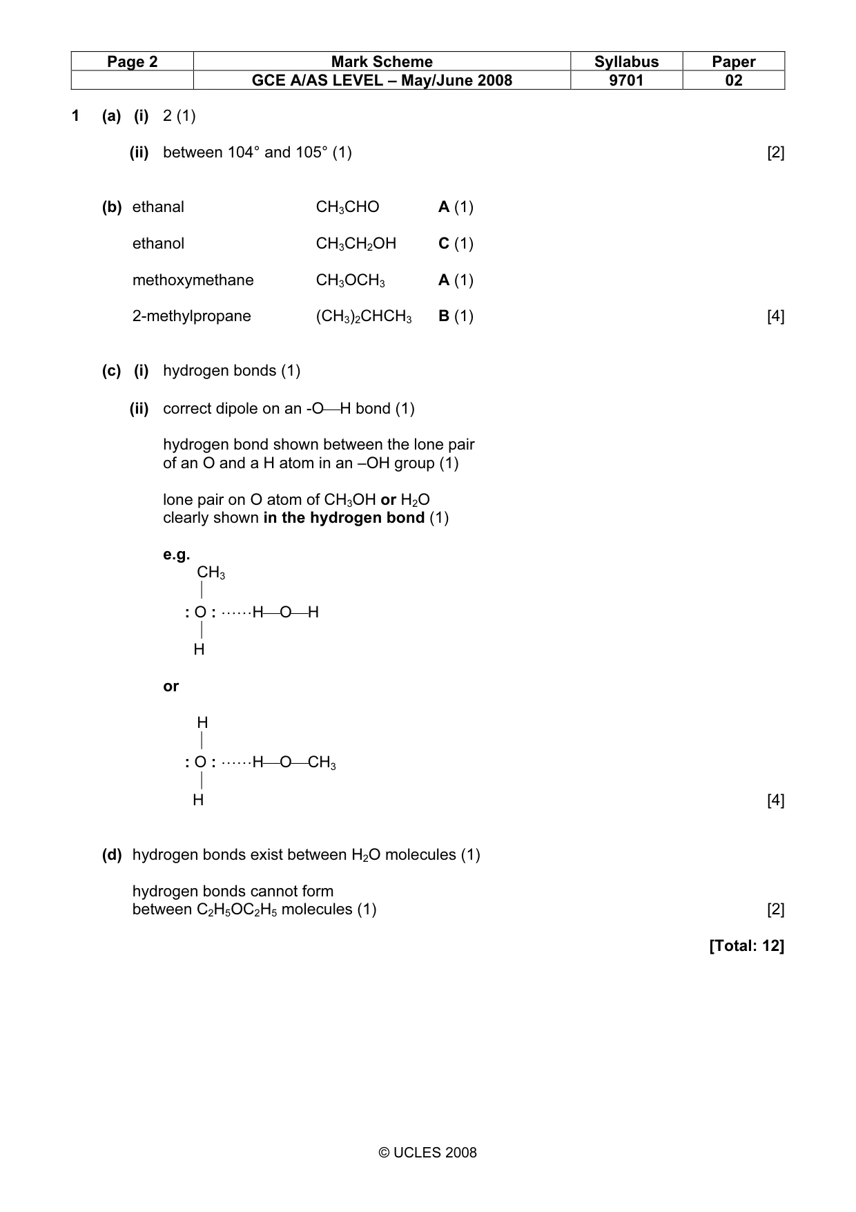 Mark scheme, page 2 of 6