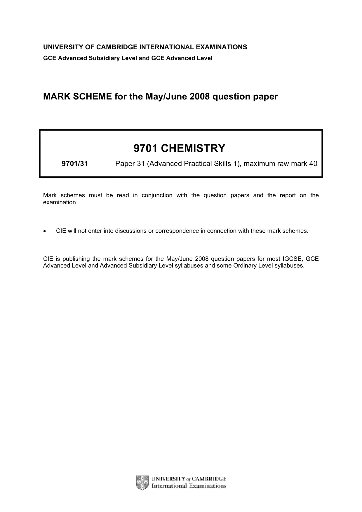 Mark scheme, page 1 of 11