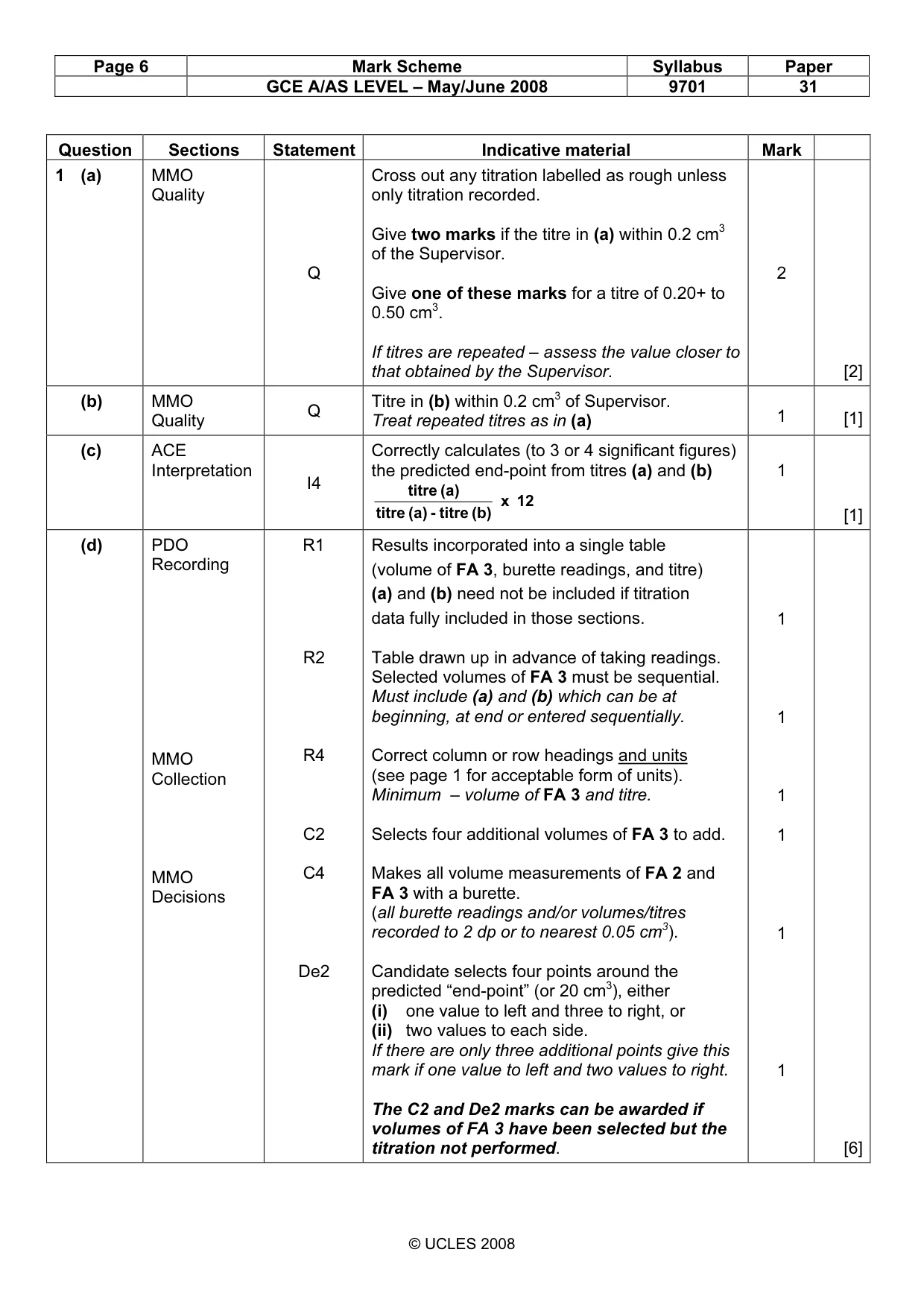 Mark scheme, page 6 of 11