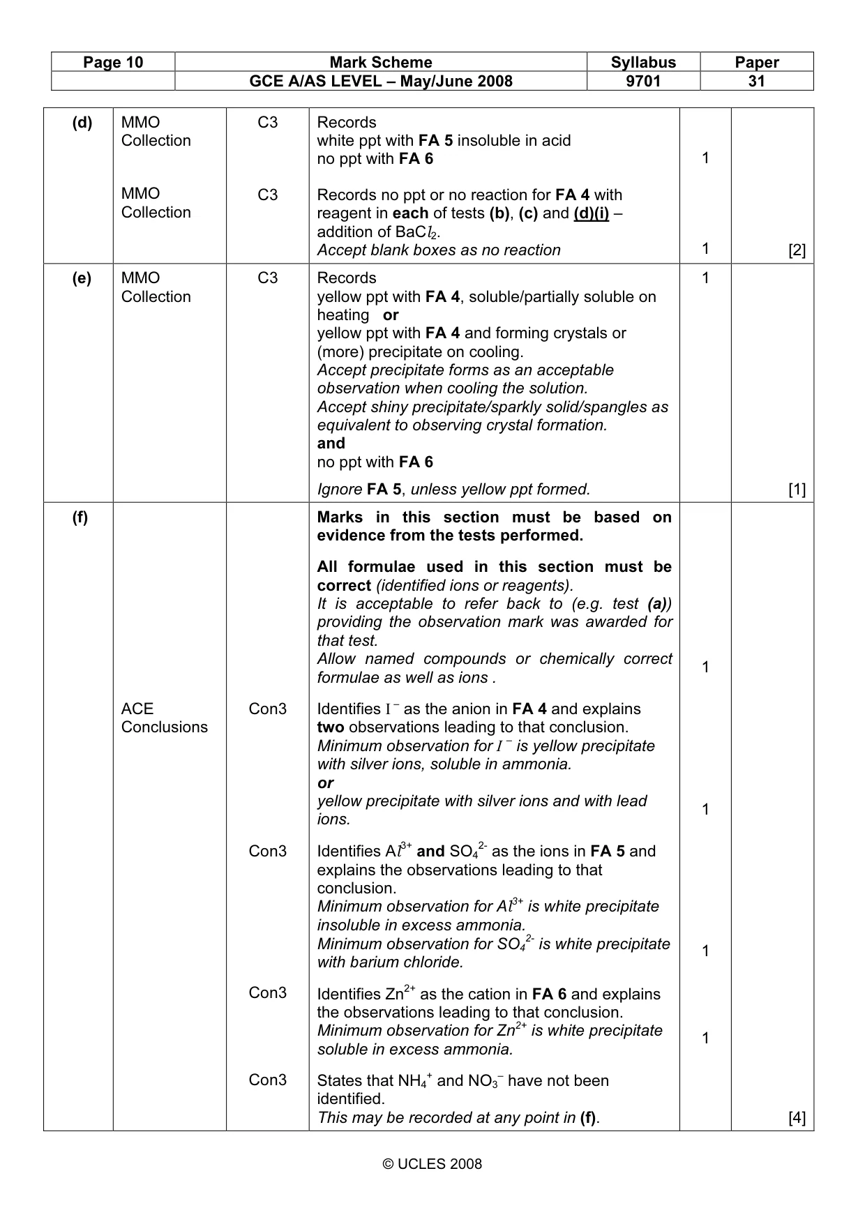 Mark scheme, page 10 of 11