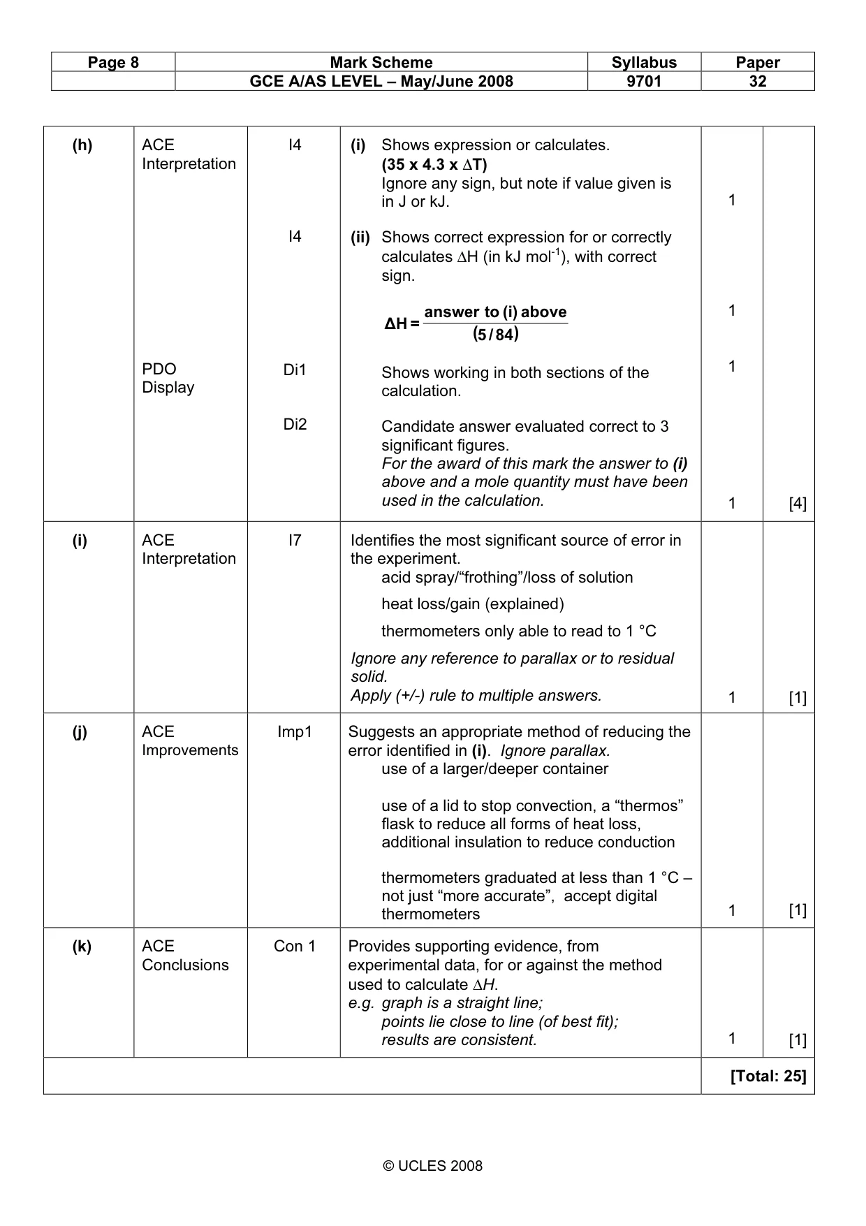 Mark scheme, page 8 of 11