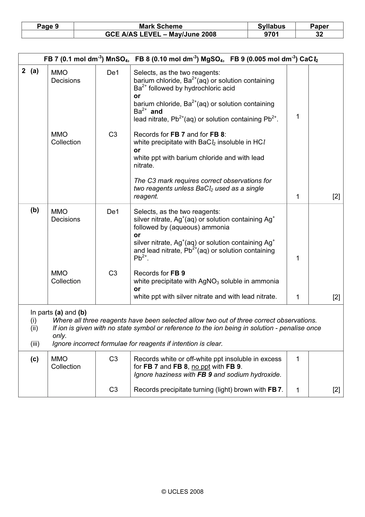 Mark scheme, page 9 of 11
