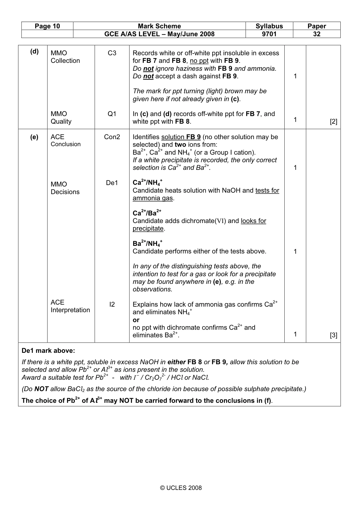 Mark scheme, page 10 of 11