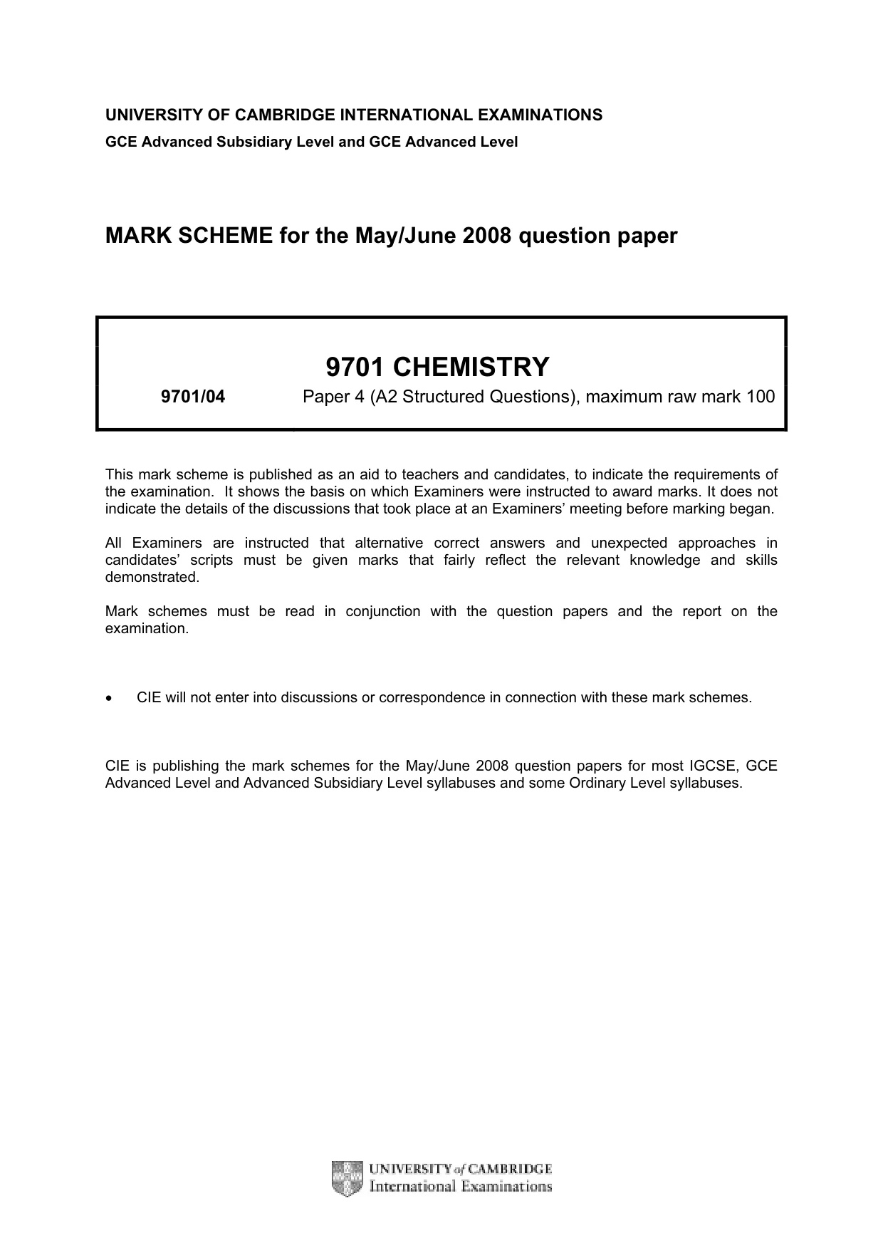 Mark scheme, page 1 of 9