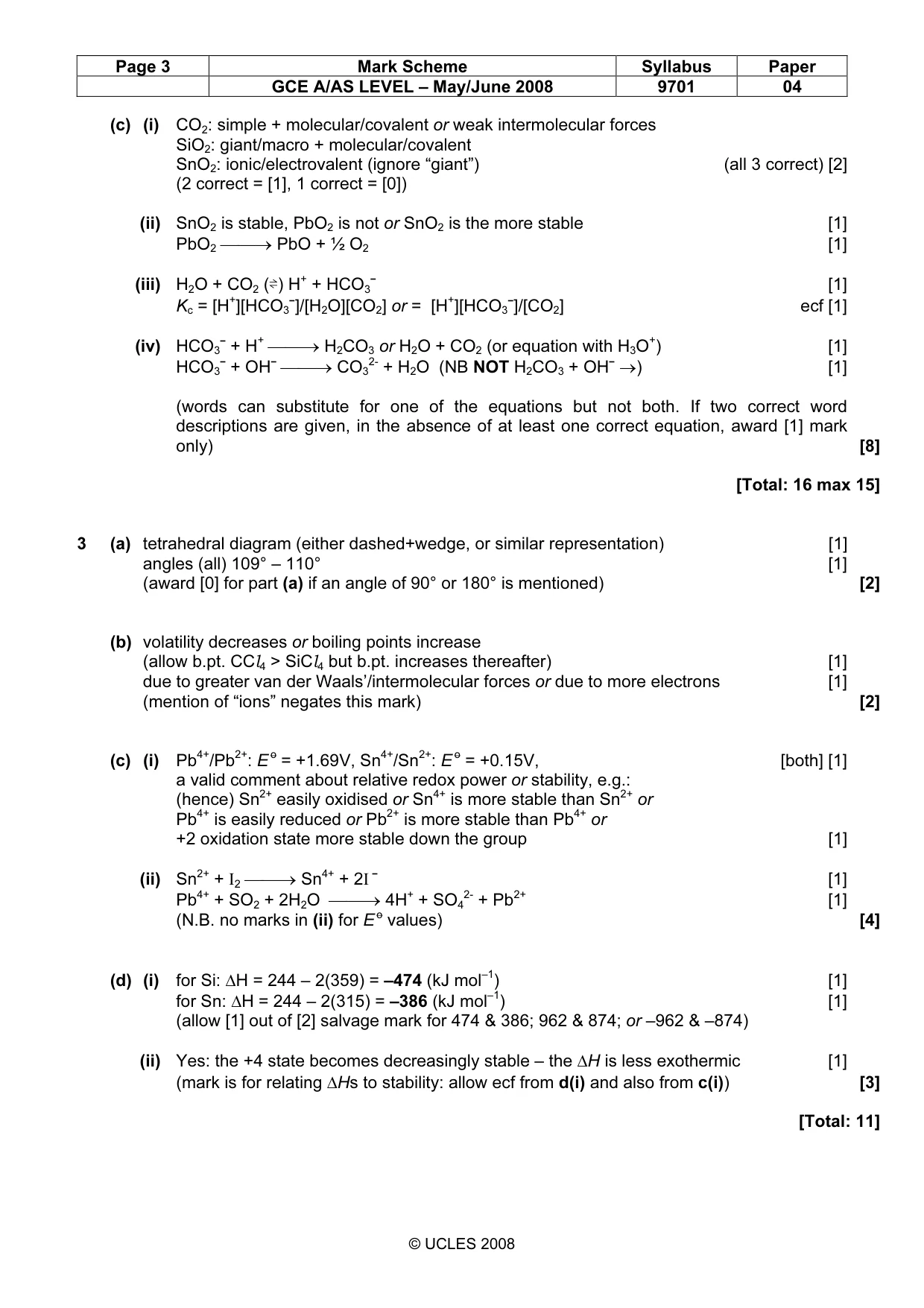 Mark scheme, page 3 of 9