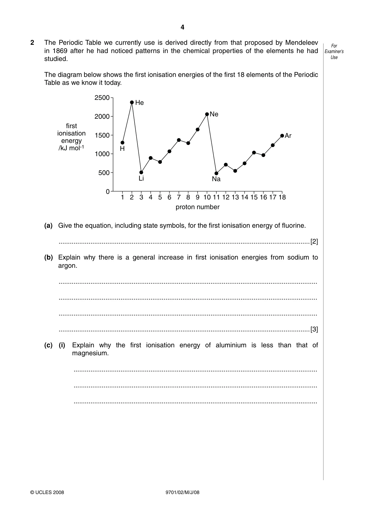 Cambridge A Level Chemistry 9701 2008 May/June Paper 2 · Variant 1 question paper, page 4 of 12