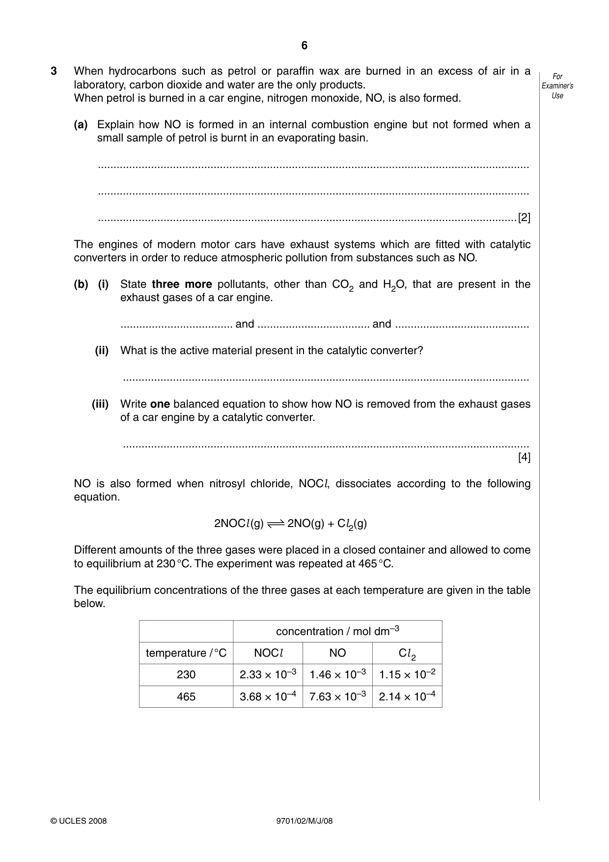 Cambridge A Level Chemistry 9701 2008 May/June Paper 2 · Variant 1 question paper, page 6 of 12