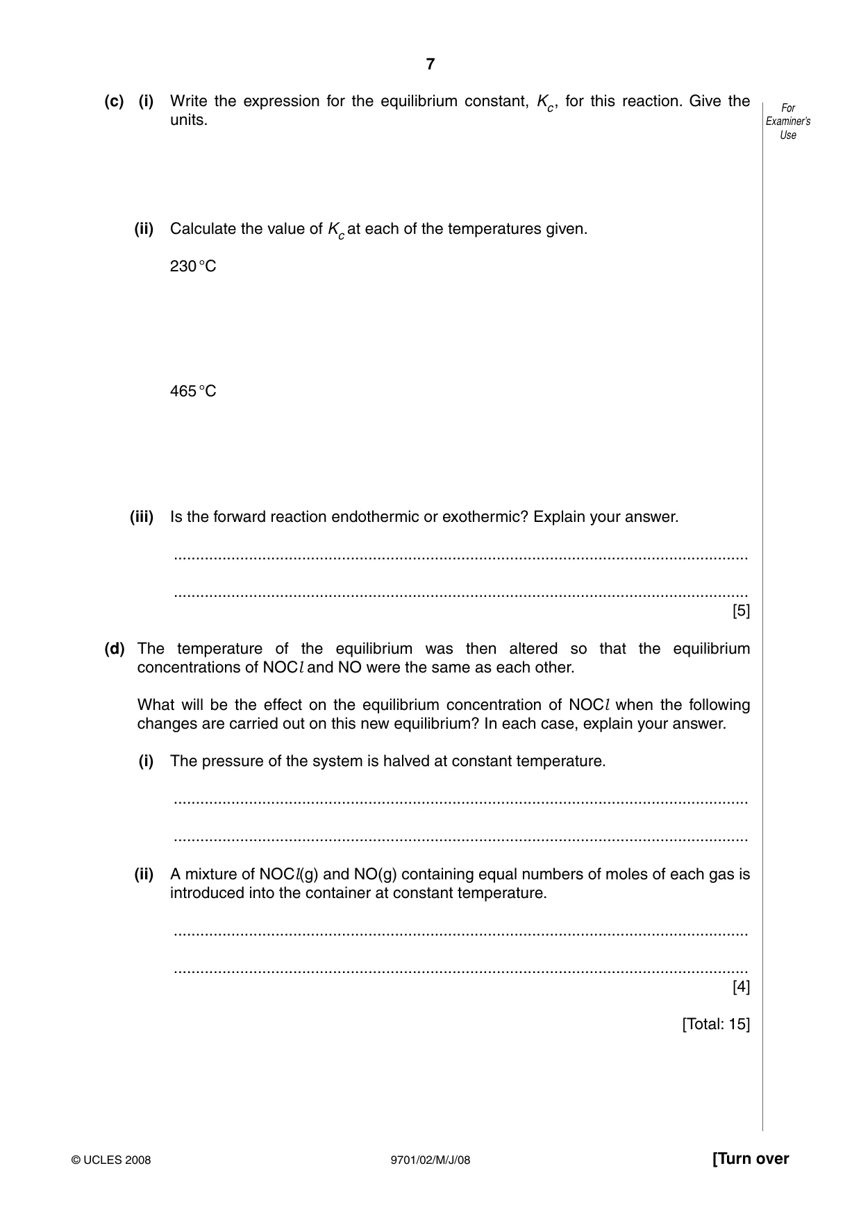 Cambridge A Level Chemistry 9701 2008 May/June Paper 2 · Variant 1 question paper, page 7 of 12