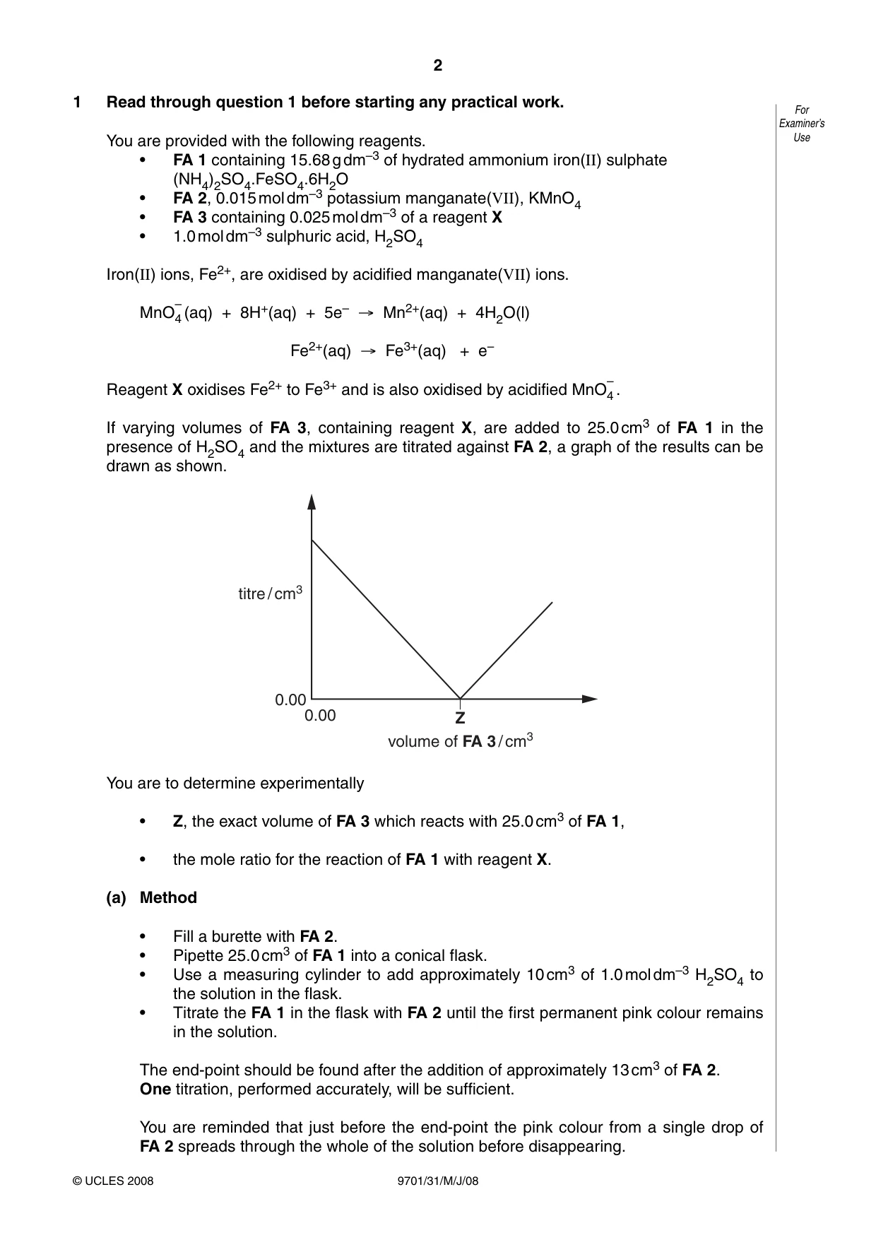 Cambridge A Level Chemistry 9701 2008 May/June Paper 3 · Variant 1 question paper, page 2 of 12