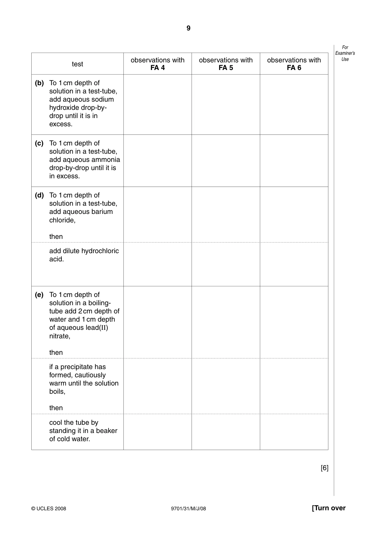 Cambridge A Level Chemistry 9701 2008 May/June Paper 3 · Variant 1 question paper, page 9 of 12