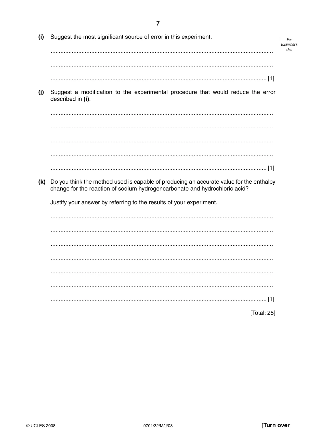 Cambridge A Level Chemistry 9701 2008 May/June Paper 3 · Variant 2 question paper, page 7 of 12