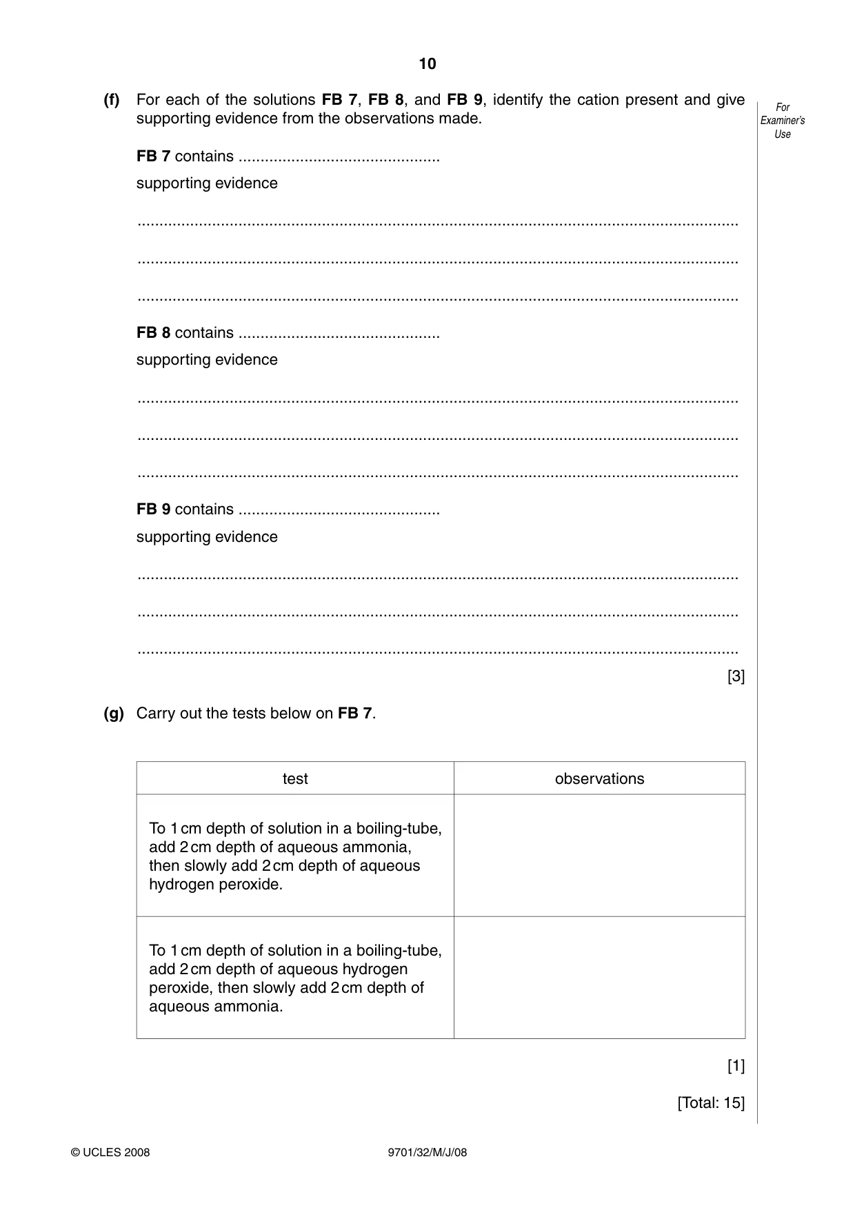 Cambridge A Level Chemistry 9701 2008 May/June Paper 3 · Variant 2 question paper, page 10 of 12