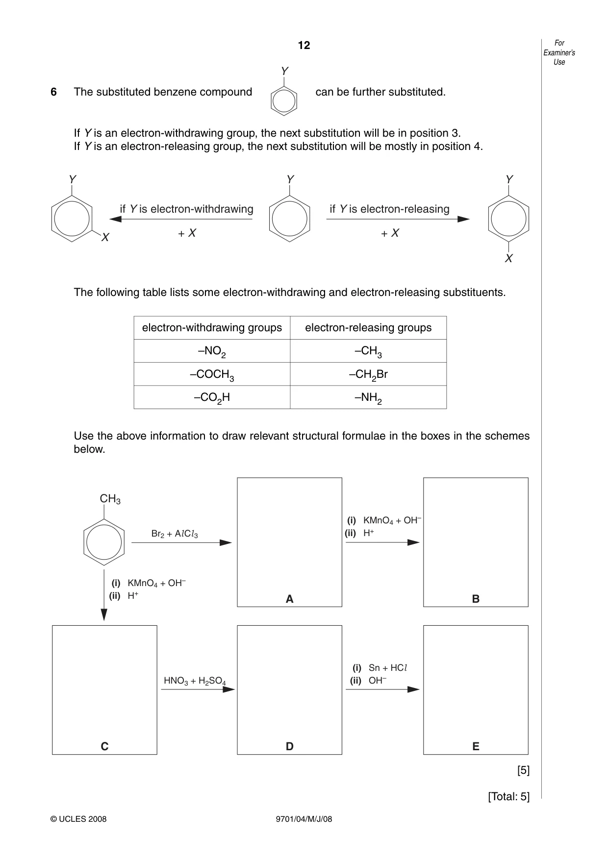 Cambridge A Level Chemistry 9701 2008 May/June Paper 4 · Variant 1 question paper, page 12 of 20