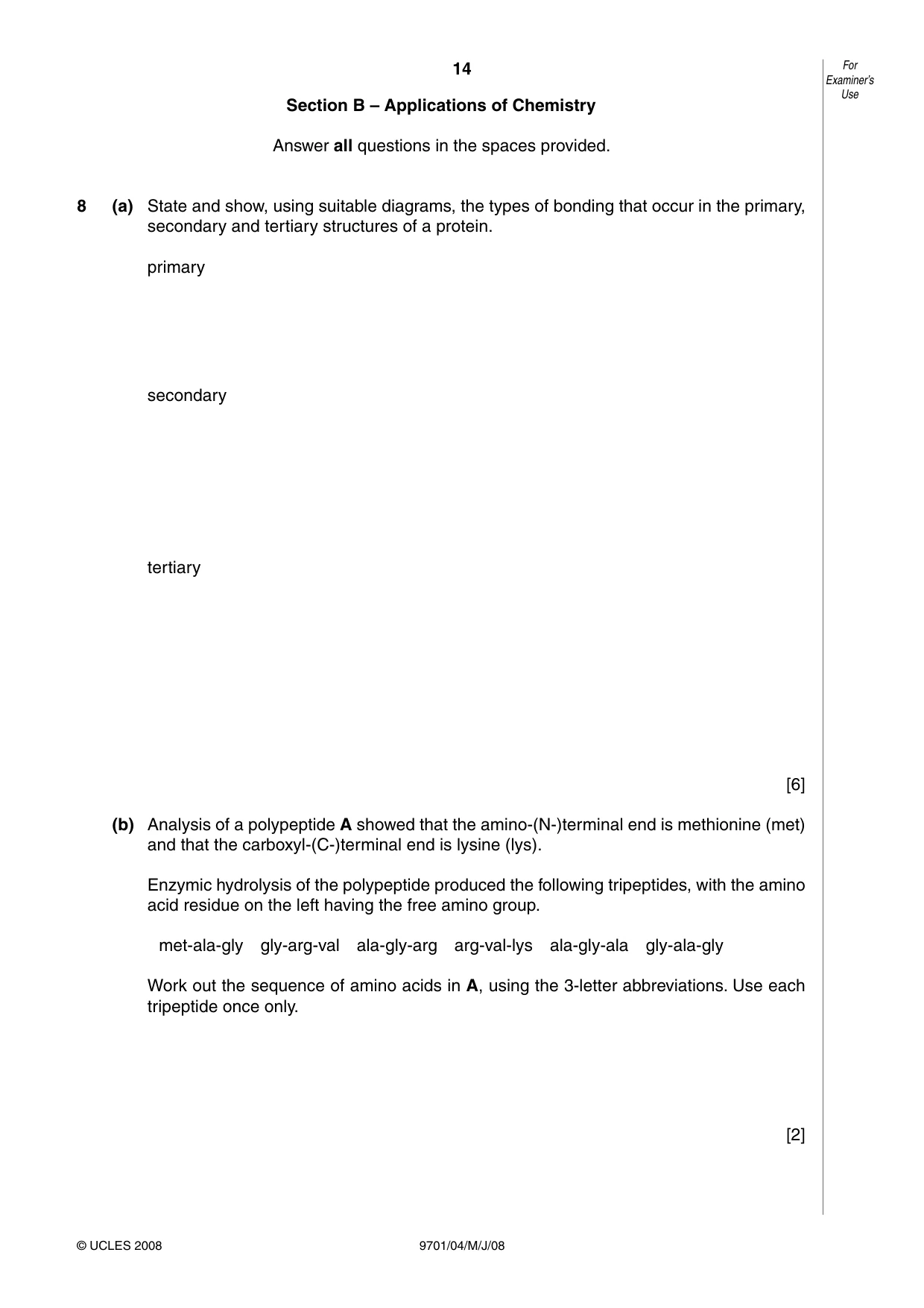 Cambridge A Level Chemistry 9701 2008 May/June Paper 4 · Variant 1 question paper, page 14 of 20