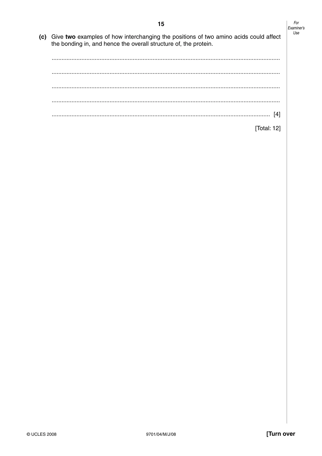 Cambridge A Level Chemistry 9701 2008 May/June Paper 4 · Variant 1 question paper, page 15 of 20