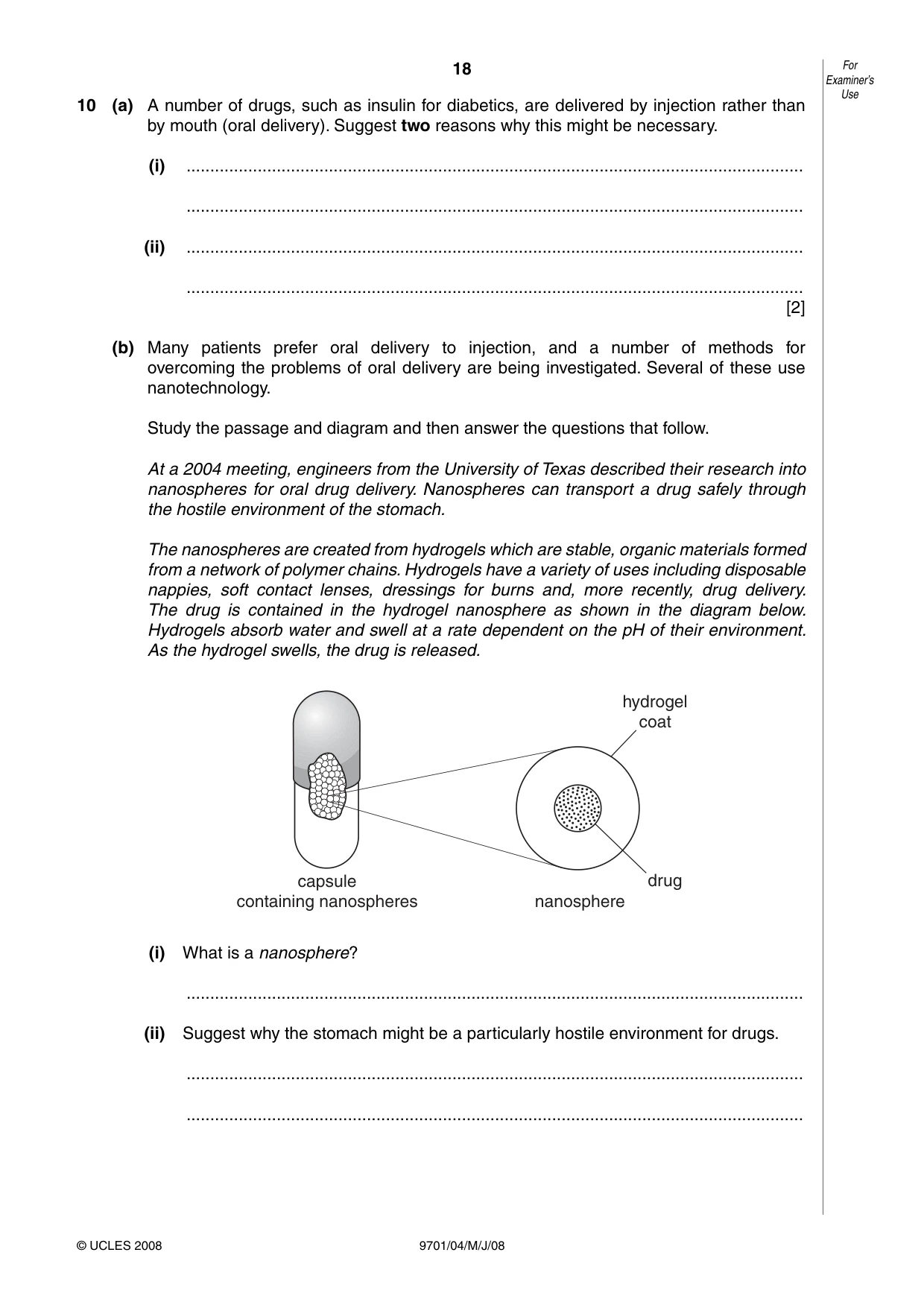 Cambridge A Level Chemistry 9701 2008 May/June Paper 4 · Variant 1 question paper, page 18 of 20