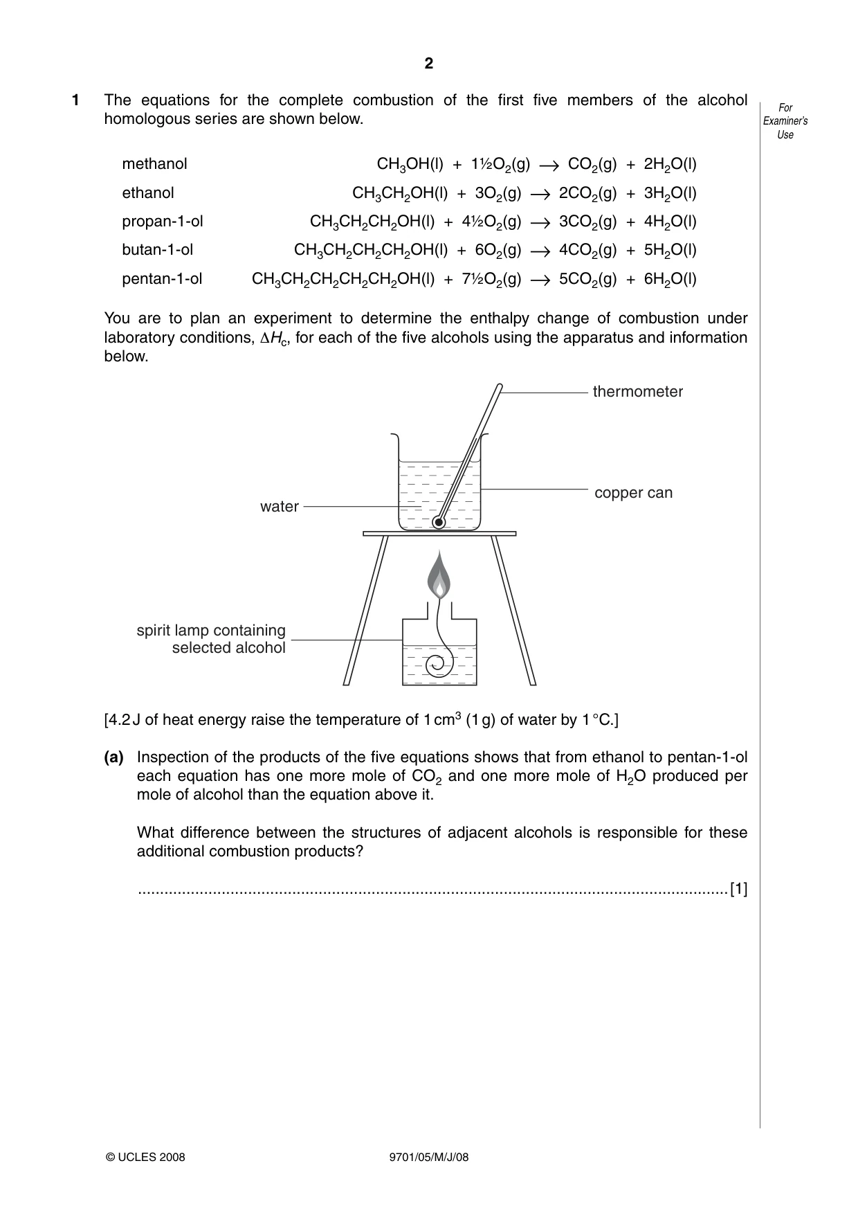 Cambridge A Level Chemistry 9701 2008 May/June Paper 5 · Variant 1 question paper, page 2 of 12