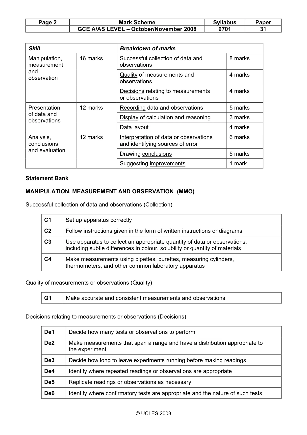 Mark scheme, page 2 of 12
