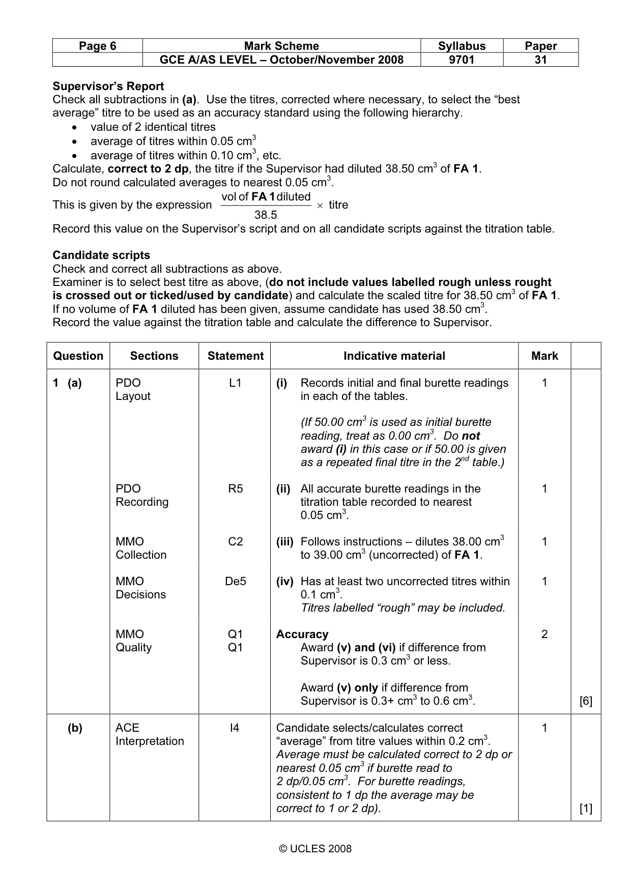 Mark scheme, page 6 of 12