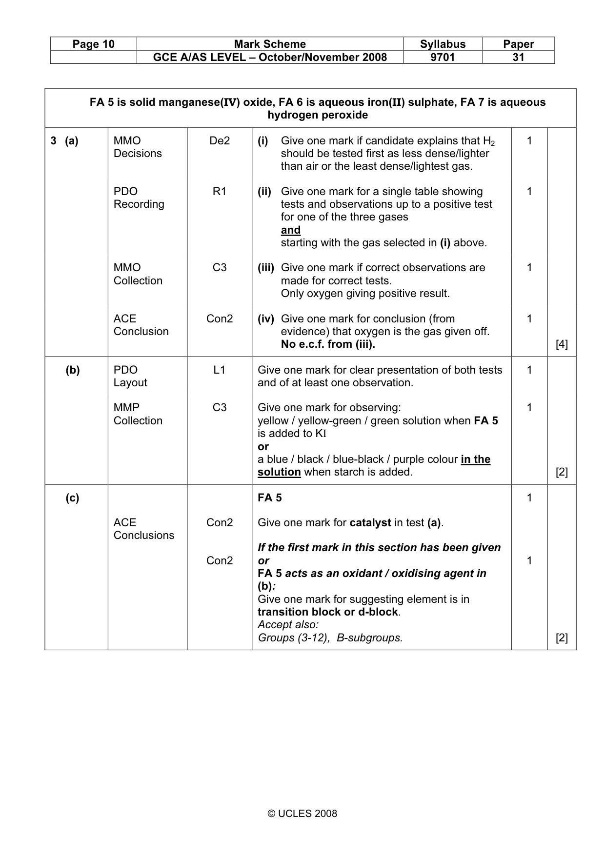 Mark scheme, page 10 of 12