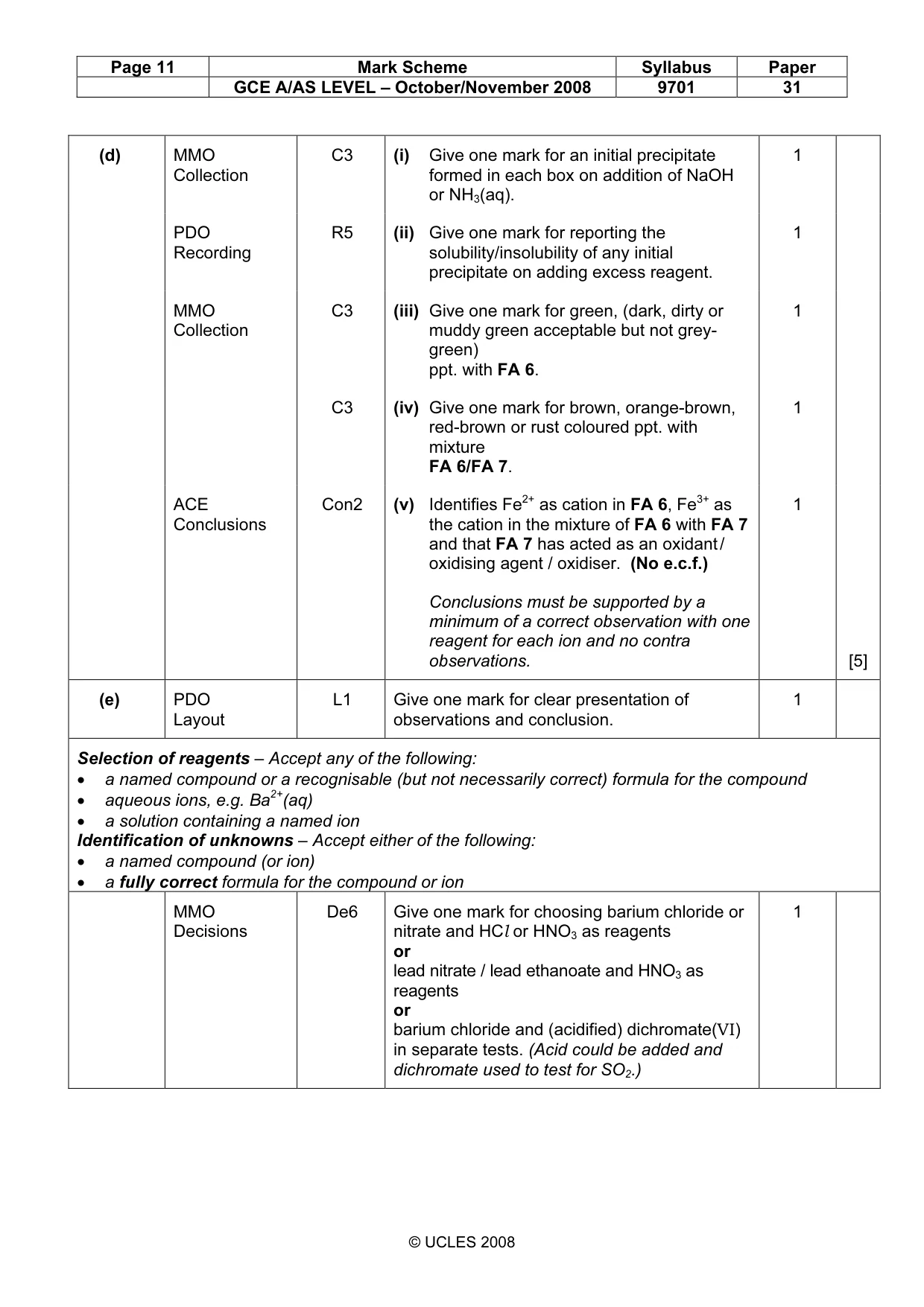 Mark scheme, page 11 of 12