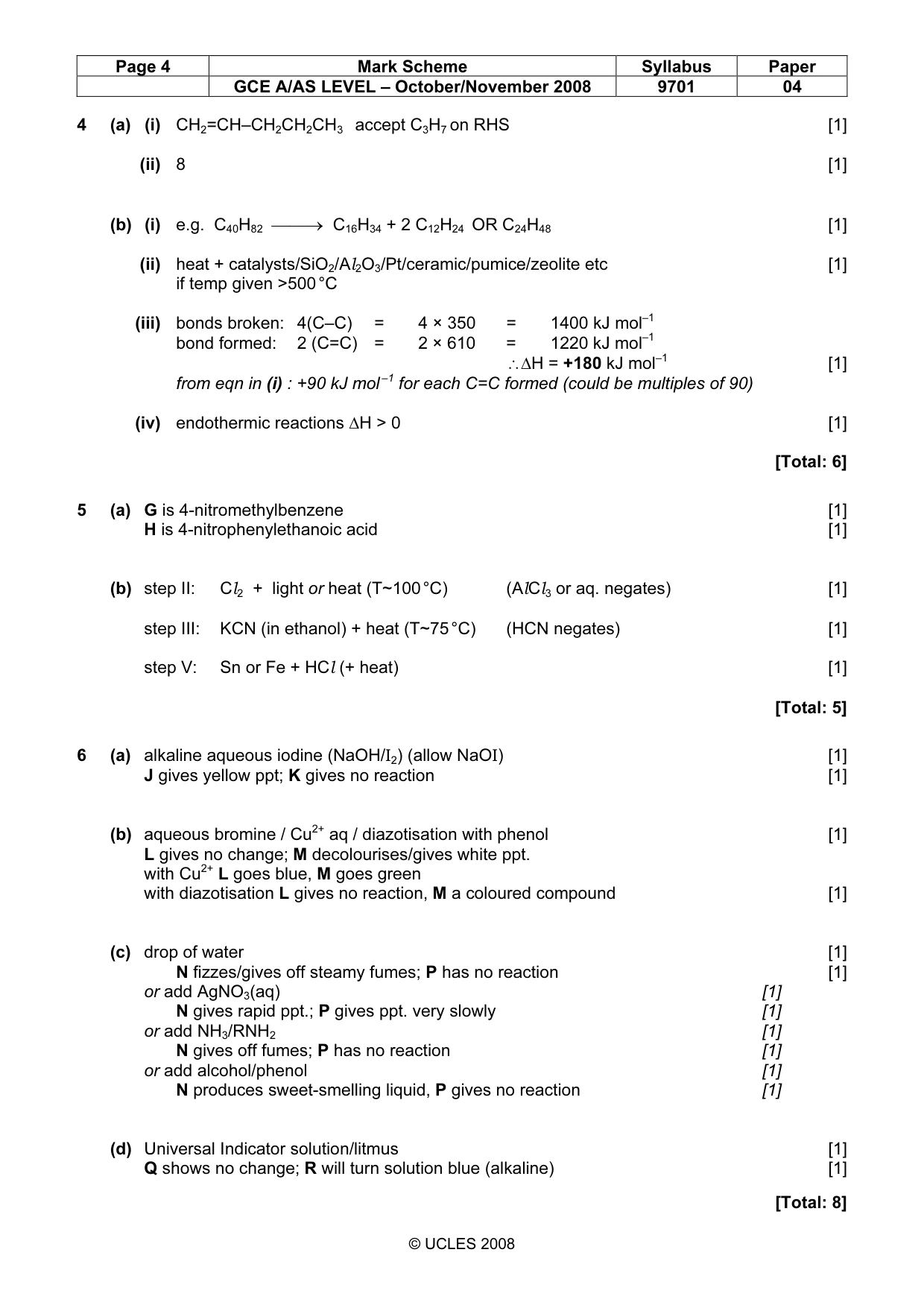 Mark scheme, page 4 of 7