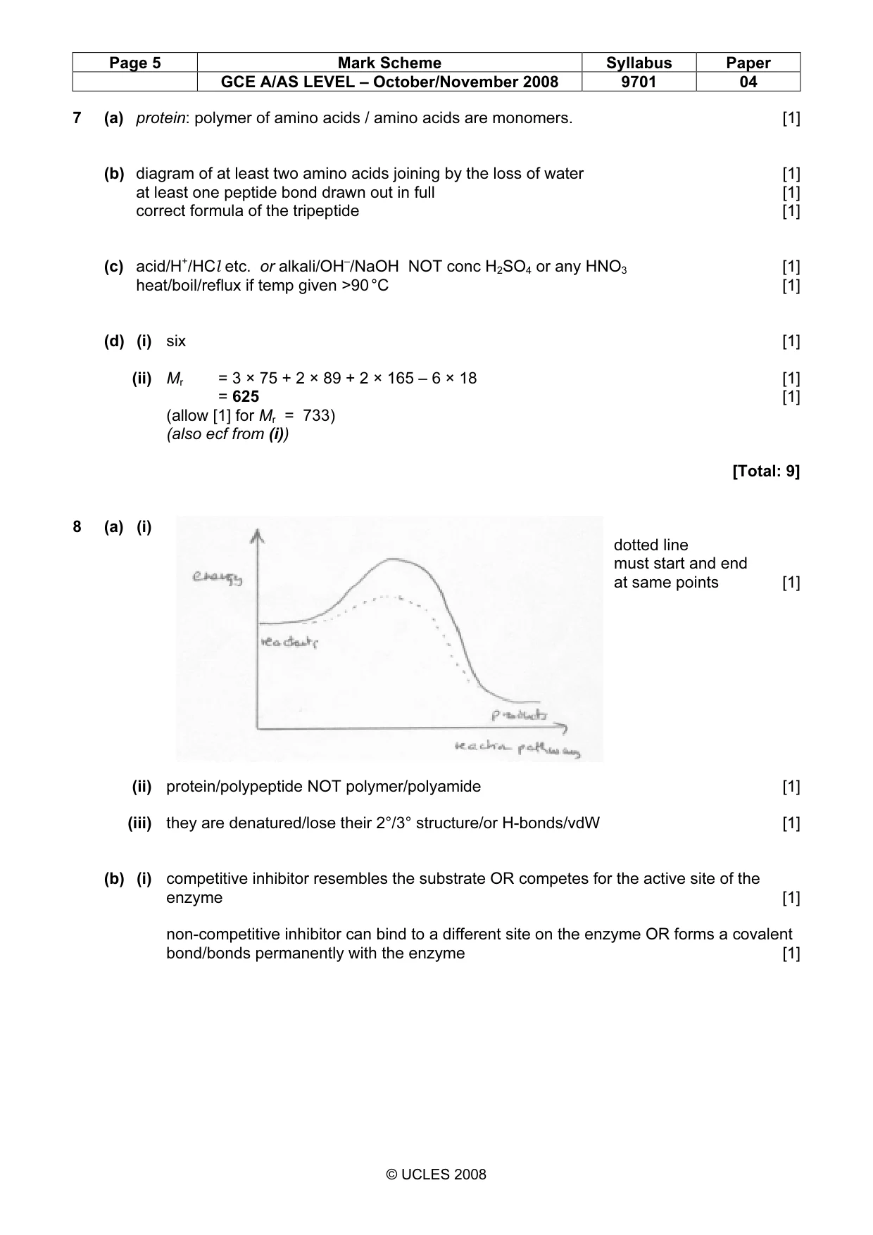 Mark scheme, page 5 of 7