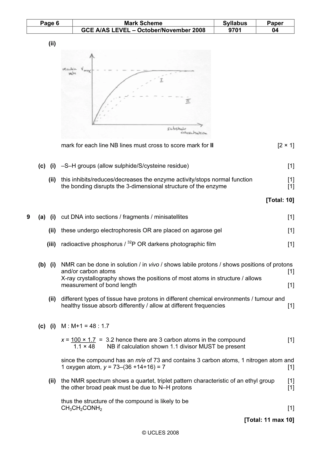 Mark scheme, page 6 of 7
