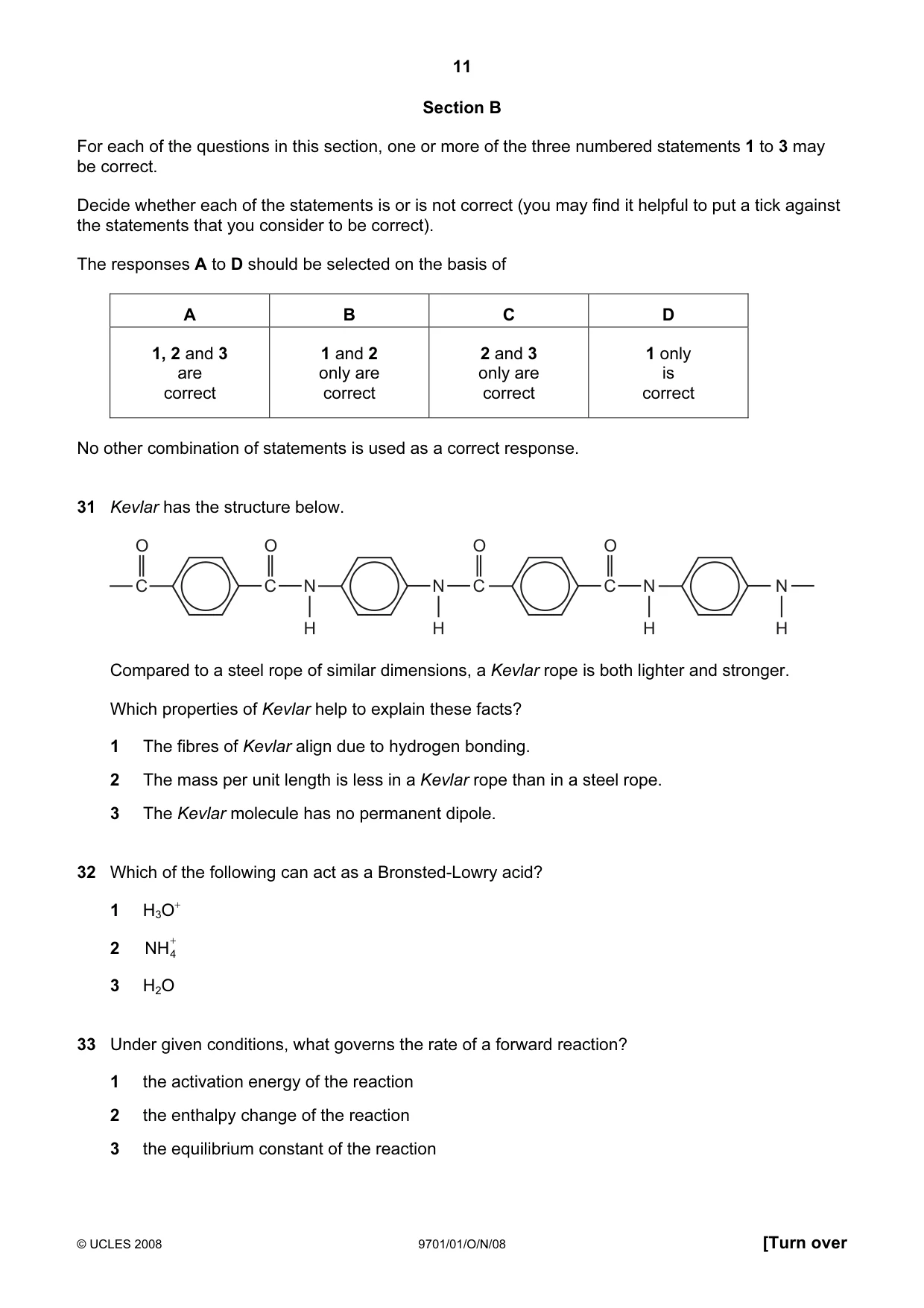 Cambridge A Level Chemistry 9701 2008 Oct/Nov Paper 1 · Variant 1 question paper, page 11 of 16