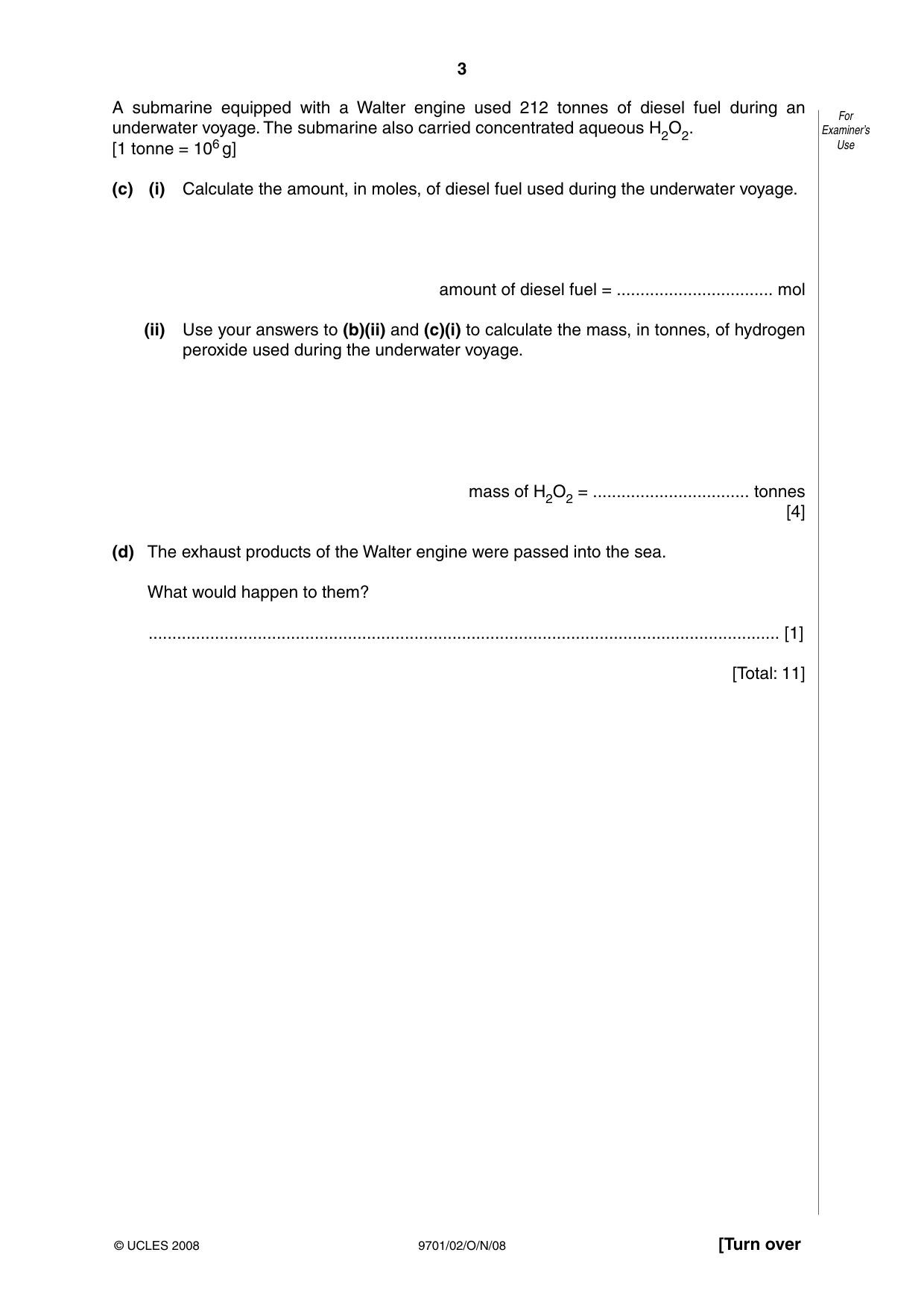 Cambridge A Level Chemistry 9701 2008 Oct/Nov Paper 2 · Variant 1 question paper, page 3 of 12