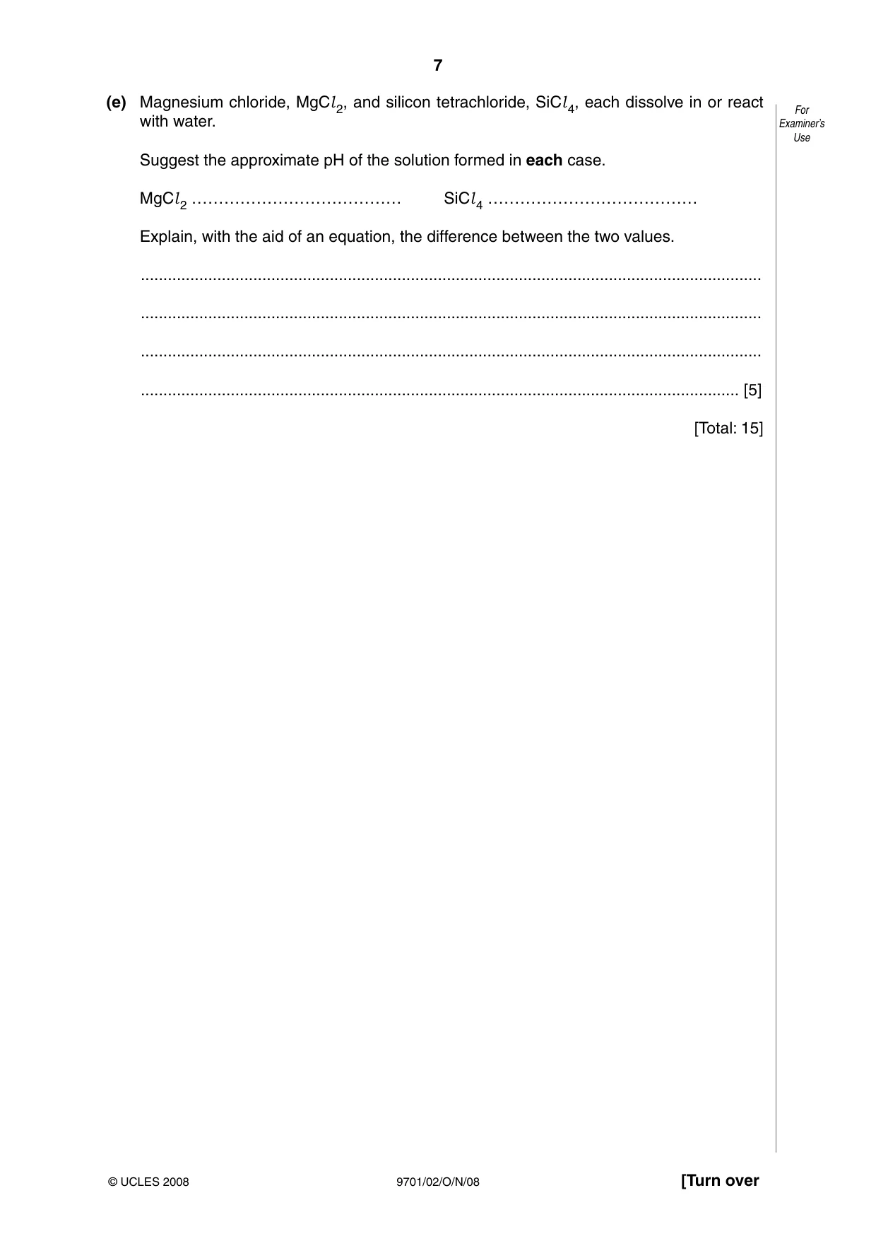 Cambridge A Level Chemistry 9701 2008 Oct/Nov Paper 2 · Variant 1 question paper, page 7 of 12