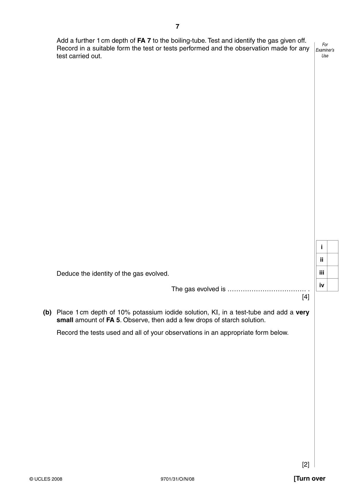 Cambridge A Level Chemistry 9701 2008 Oct/Nov Paper 3 · Variant 1 question paper, page 7 of 12