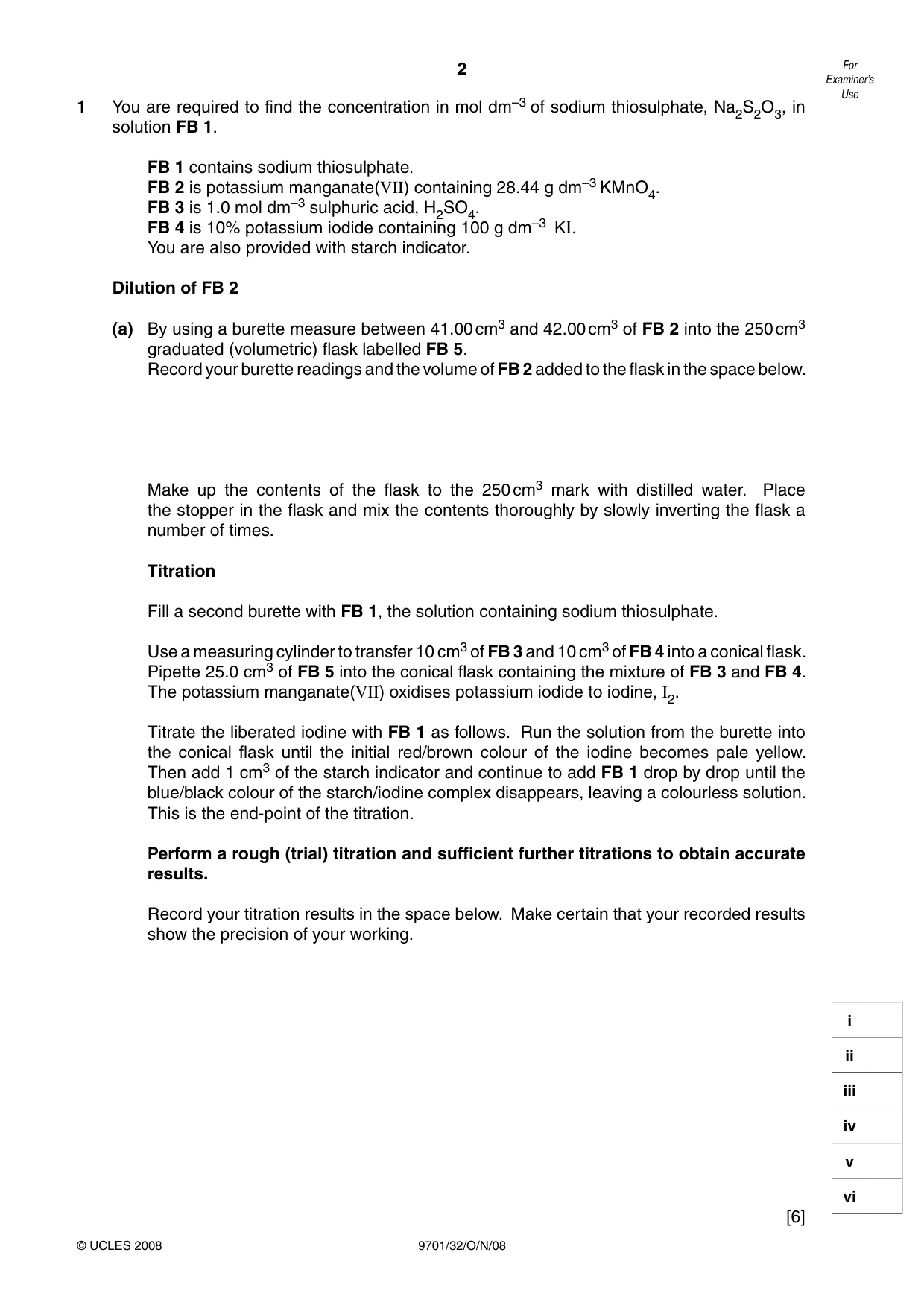 Cambridge A Level Chemistry 9701 2008 Oct/Nov Paper 3 · Variant 2 question paper, page 2 of 12