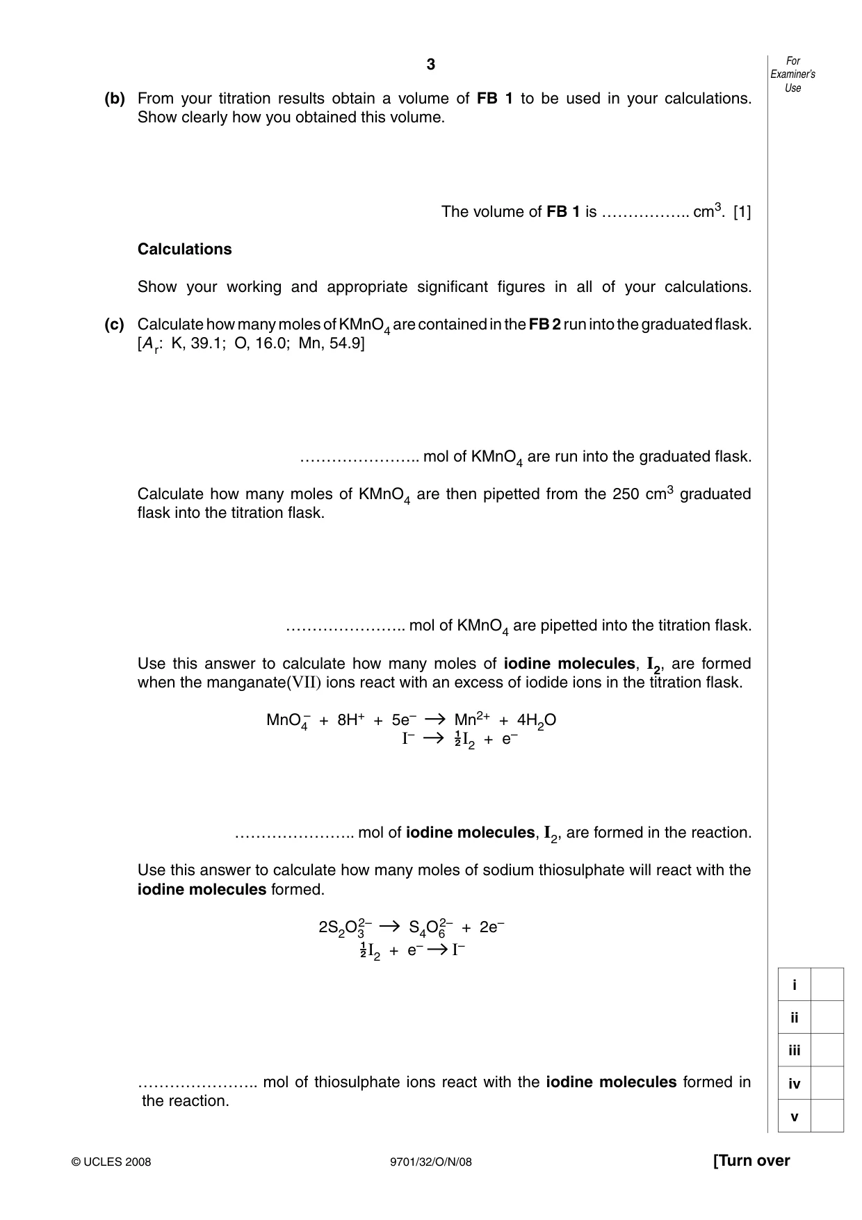 Cambridge A Level Chemistry 9701 2008 Oct/Nov Paper 3 · Variant 2 question paper, page 3 of 12