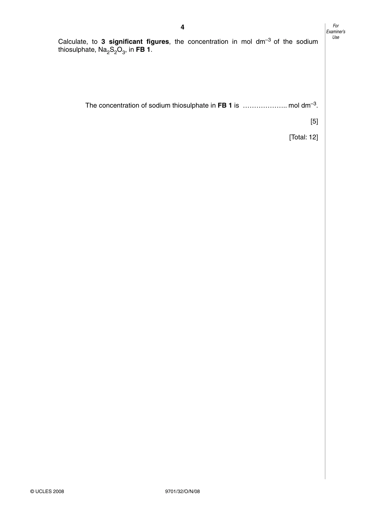 Cambridge A Level Chemistry 9701 2008 Oct/Nov Paper 3 · Variant 2 question paper, page 4 of 12