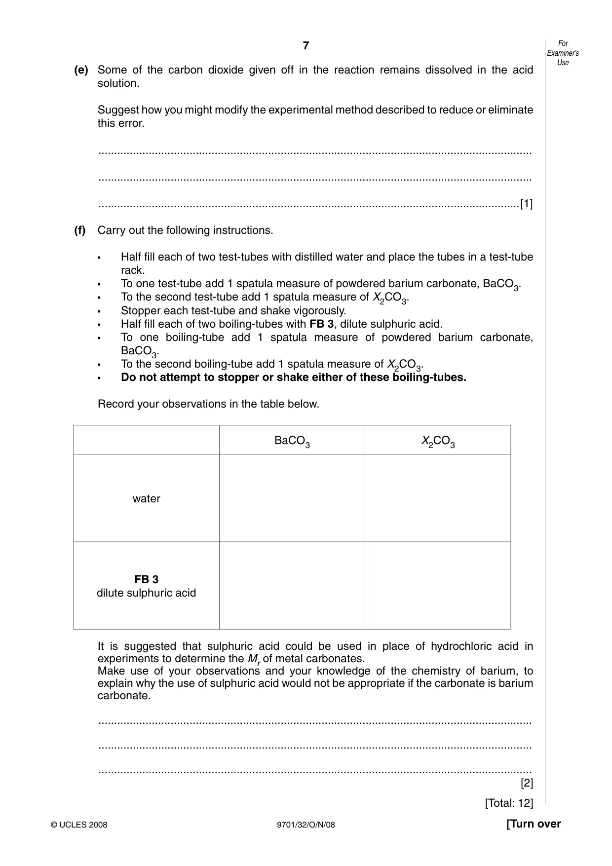 Cambridge A Level Chemistry 9701 2008 Oct/Nov Paper 3 · Variant 2 question paper, page 7 of 12