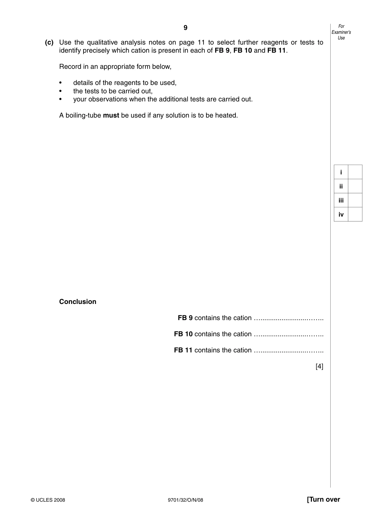 Cambridge A Level Chemistry 9701 2008 Oct/Nov Paper 3 · Variant 2 question paper, page 9 of 12