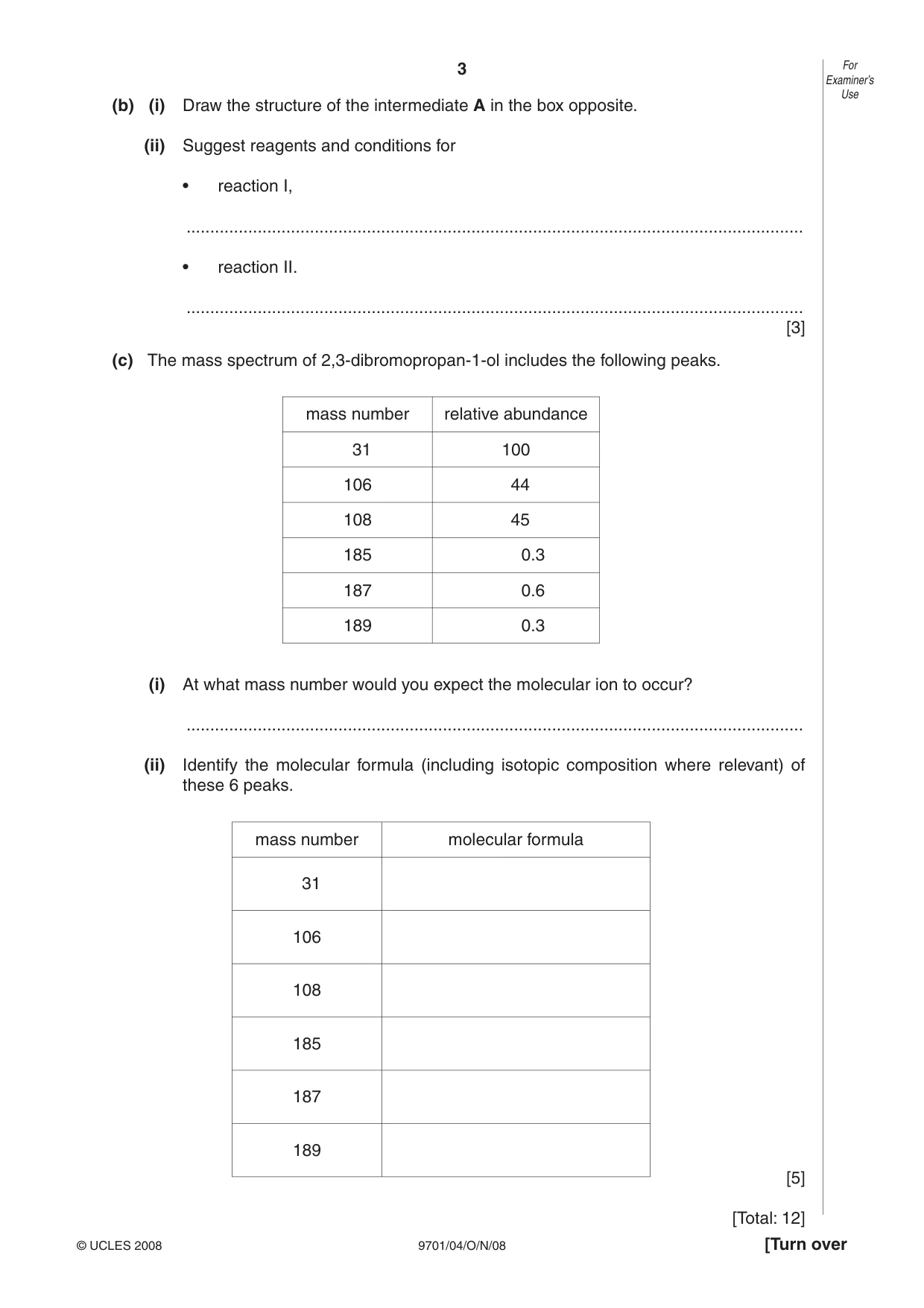 Cambridge A Level Chemistry 9701 2008 Oct/Nov Paper 4 · Variant 1 question paper, page 3 of 20
