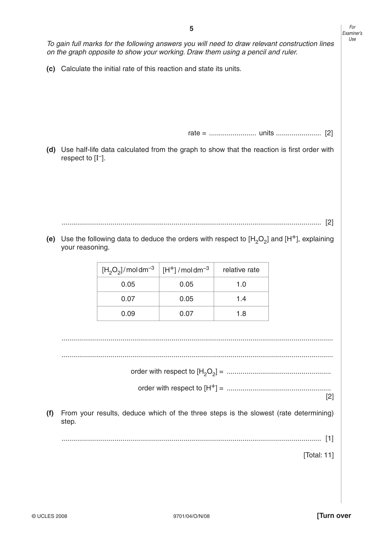 Cambridge A Level Chemistry 9701 2008 Oct/Nov Paper 4 · Variant 1 question paper, page 5 of 20