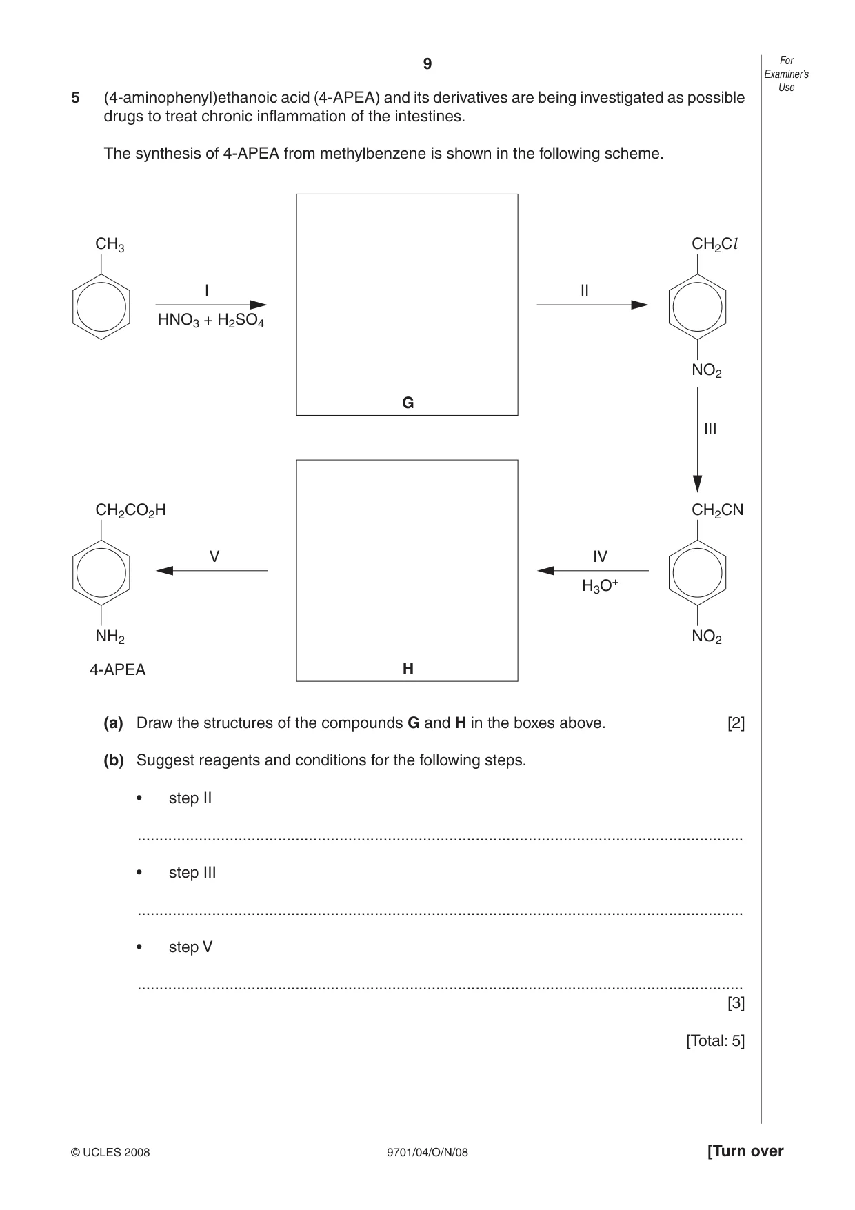 Cambridge A Level Chemistry 9701 2008 Oct/Nov Paper 4 · Variant 1 question paper, page 9 of 20