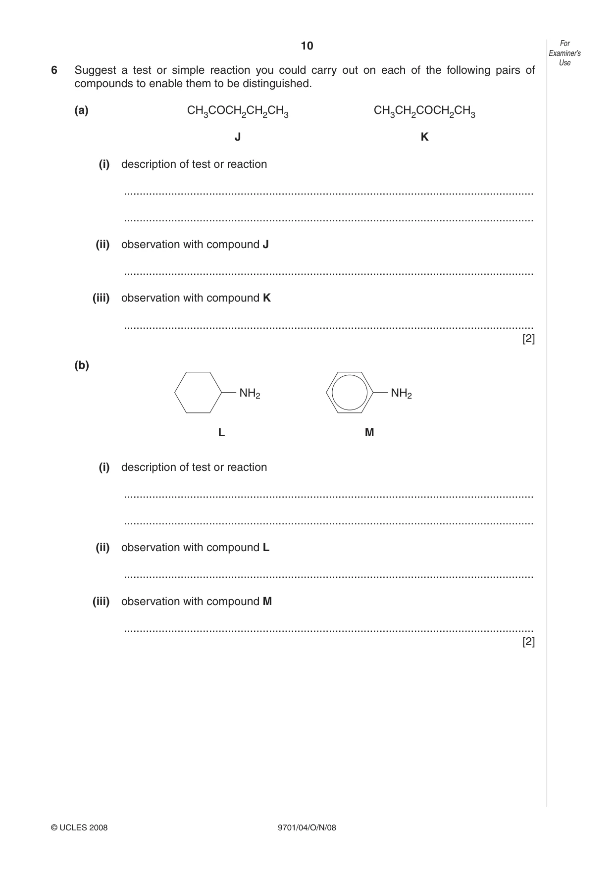 Cambridge A Level Chemistry 9701 2008 Oct/Nov Paper 4 · Variant 1 question paper, page 10 of 20