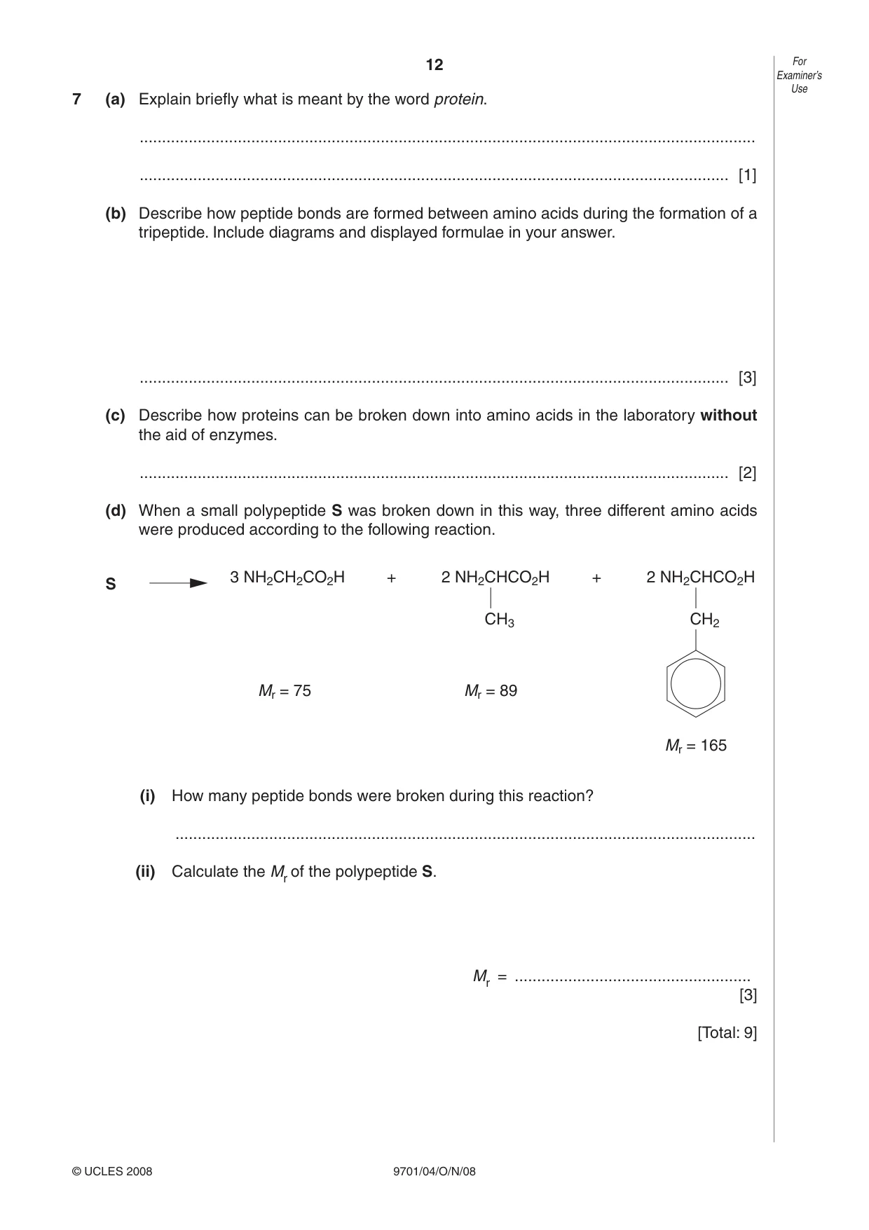 Cambridge A Level Chemistry 9701 2008 Oct/Nov Paper 4 · Variant 1 question paper, page 12 of 20