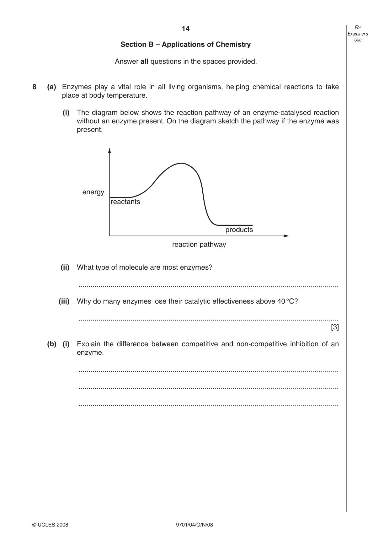 Cambridge A Level Chemistry 9701 2008 Oct/Nov Paper 4 · Variant 1 question paper, page 14 of 20