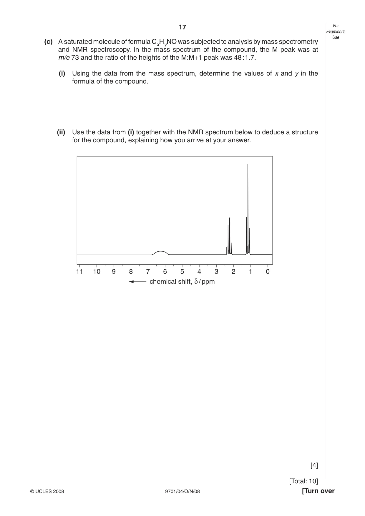 Cambridge A Level Chemistry 9701 2008 Oct/Nov Paper 4 · Variant 1 question paper, page 17 of 20