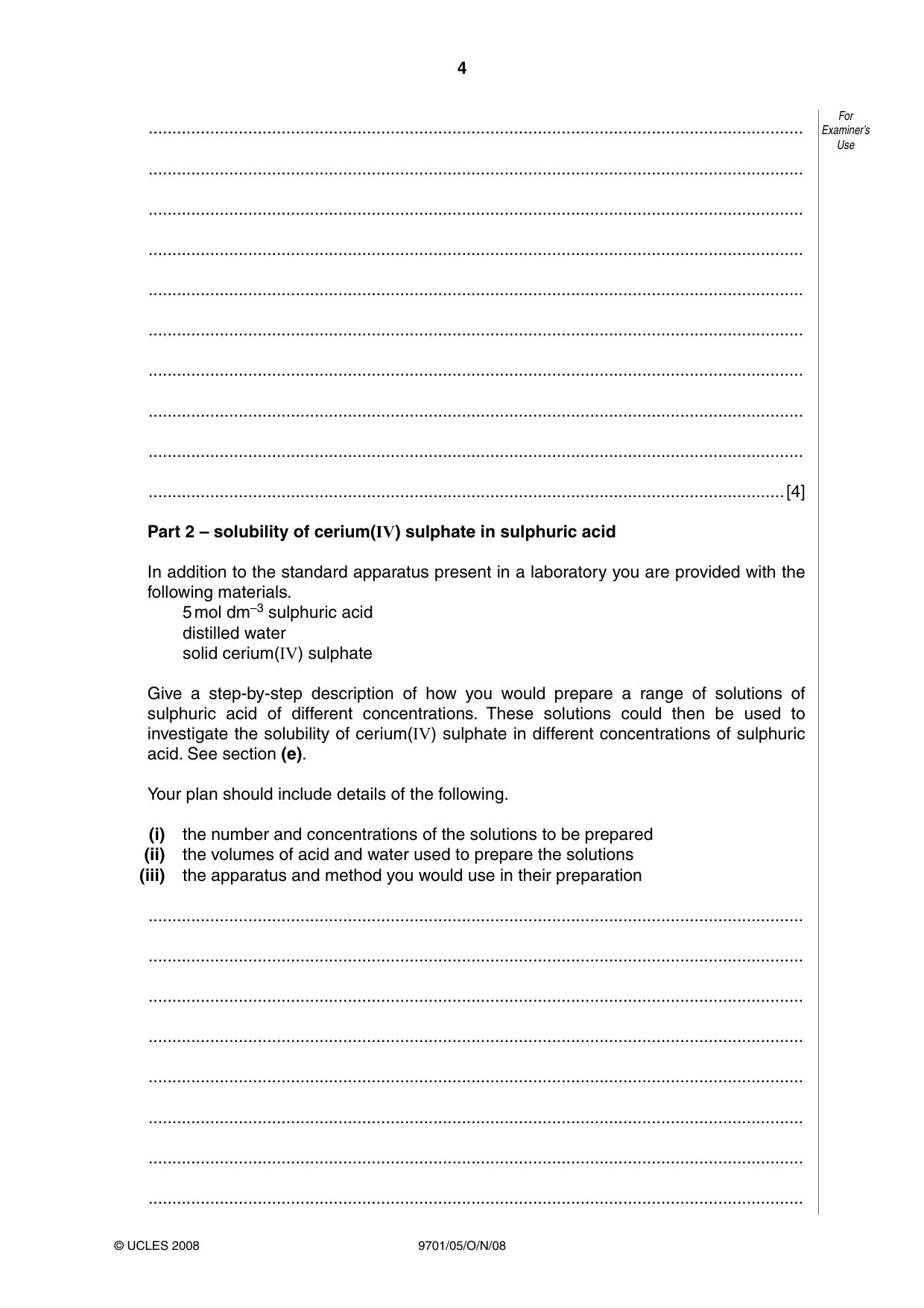 Cambridge A Level Chemistry 9701 2008 Oct/Nov Paper 5 · Variant 1 question paper, page 4 of 12