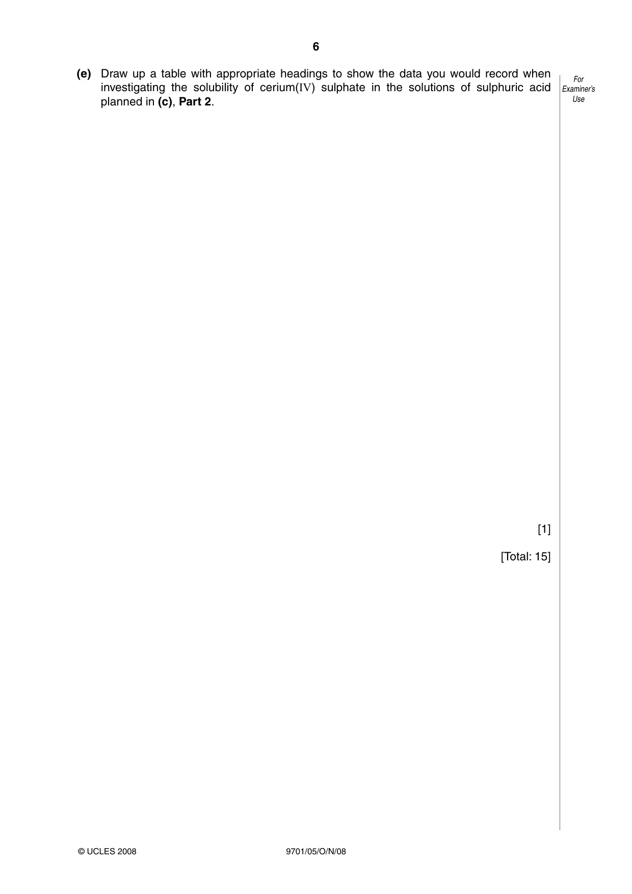 Cambridge A Level Chemistry 9701 2008 Oct/Nov Paper 5 · Variant 1 question paper, page 6 of 12