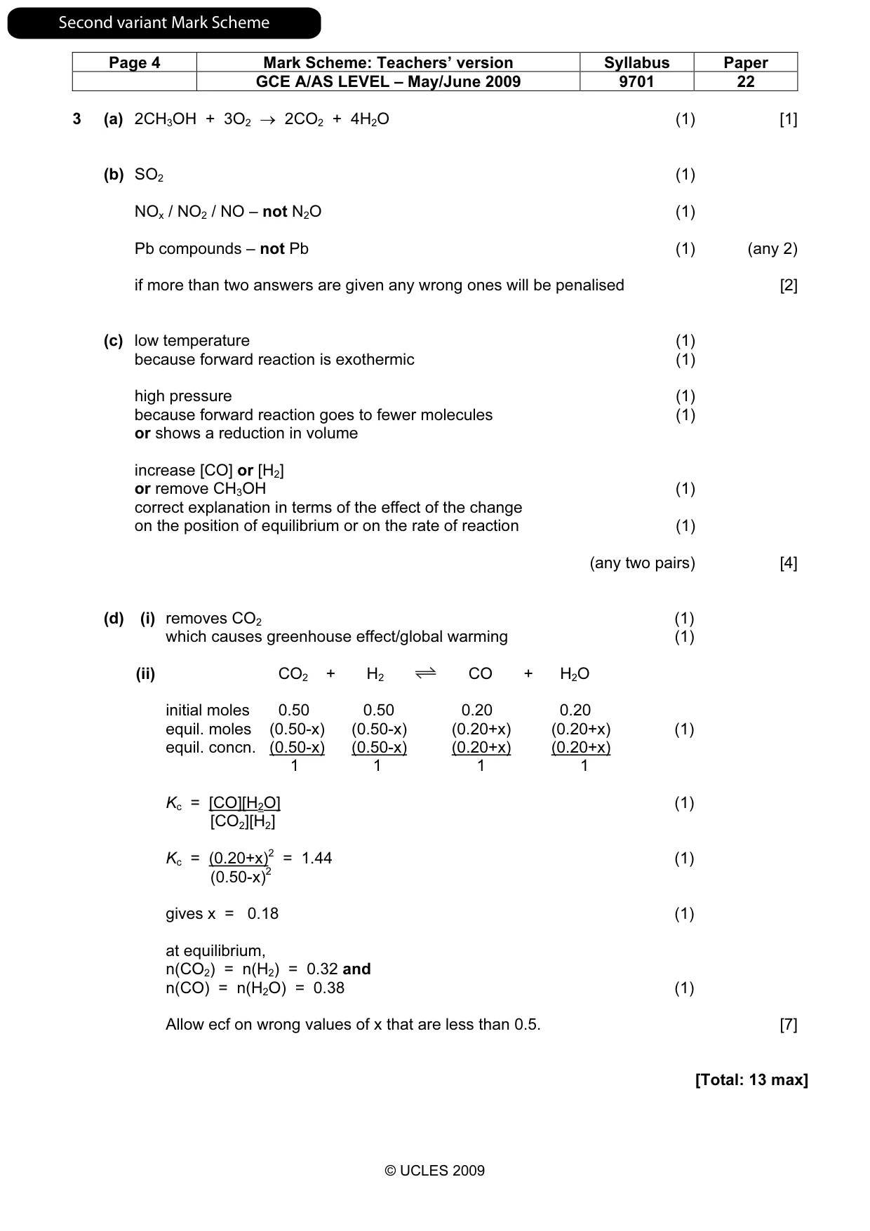 Mark scheme, page 13 of 17