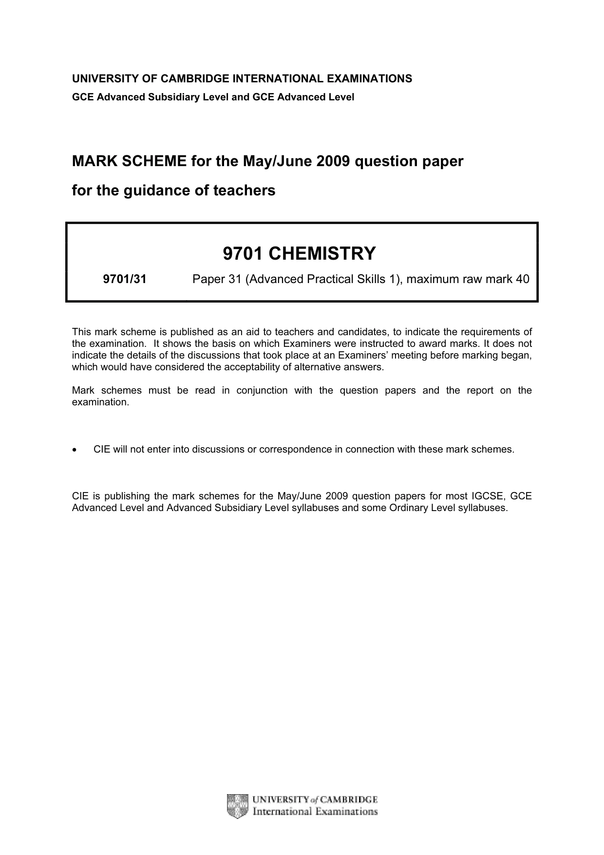 Mark scheme, page 1 of 7