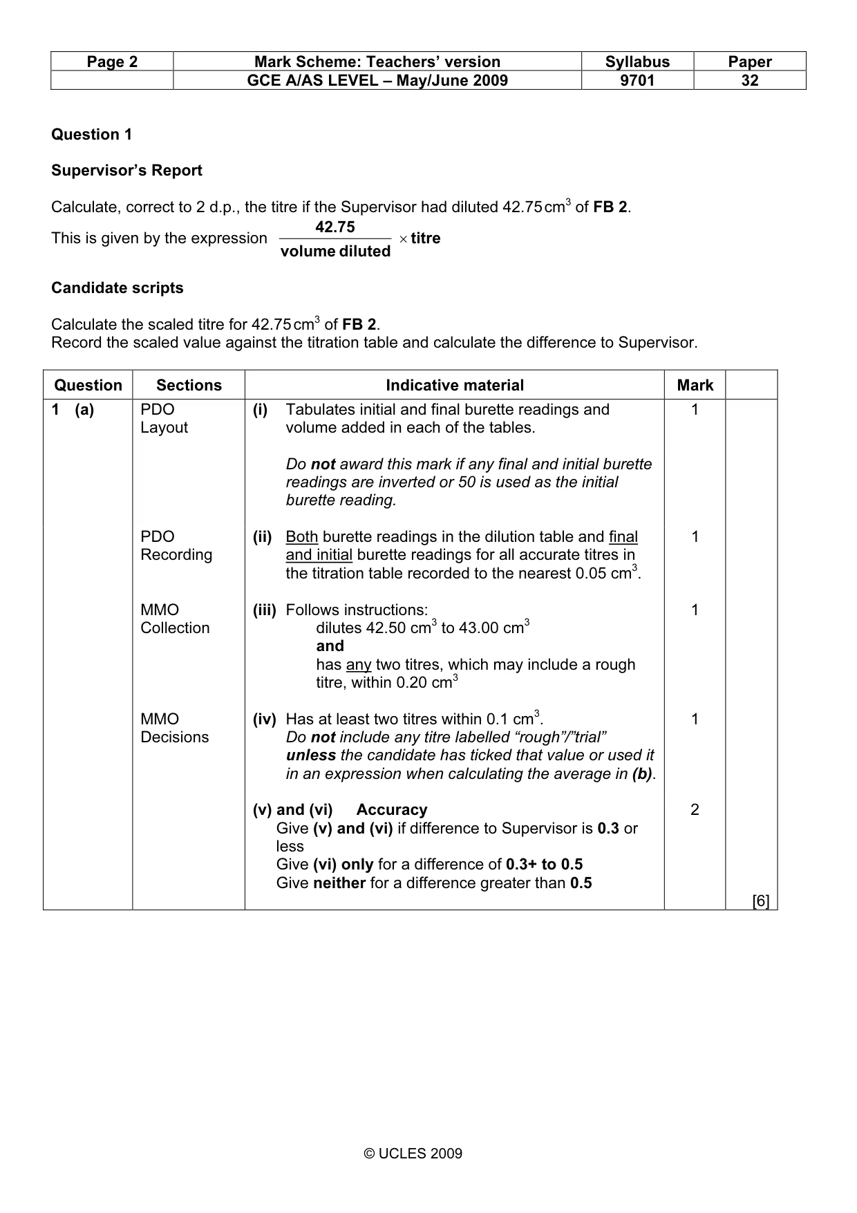 Mark scheme, page 2 of 8
