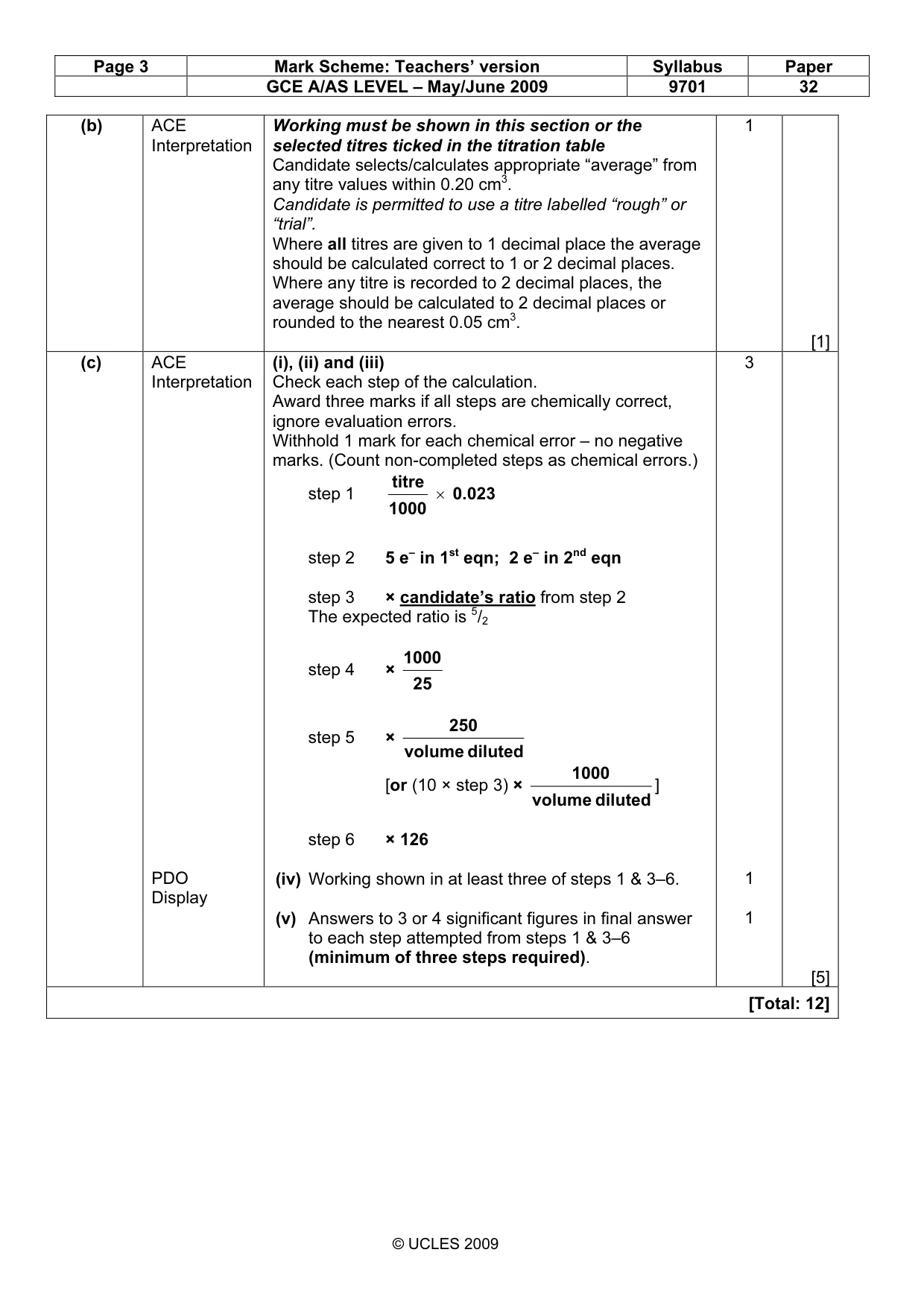 Mark scheme, page 3 of 8